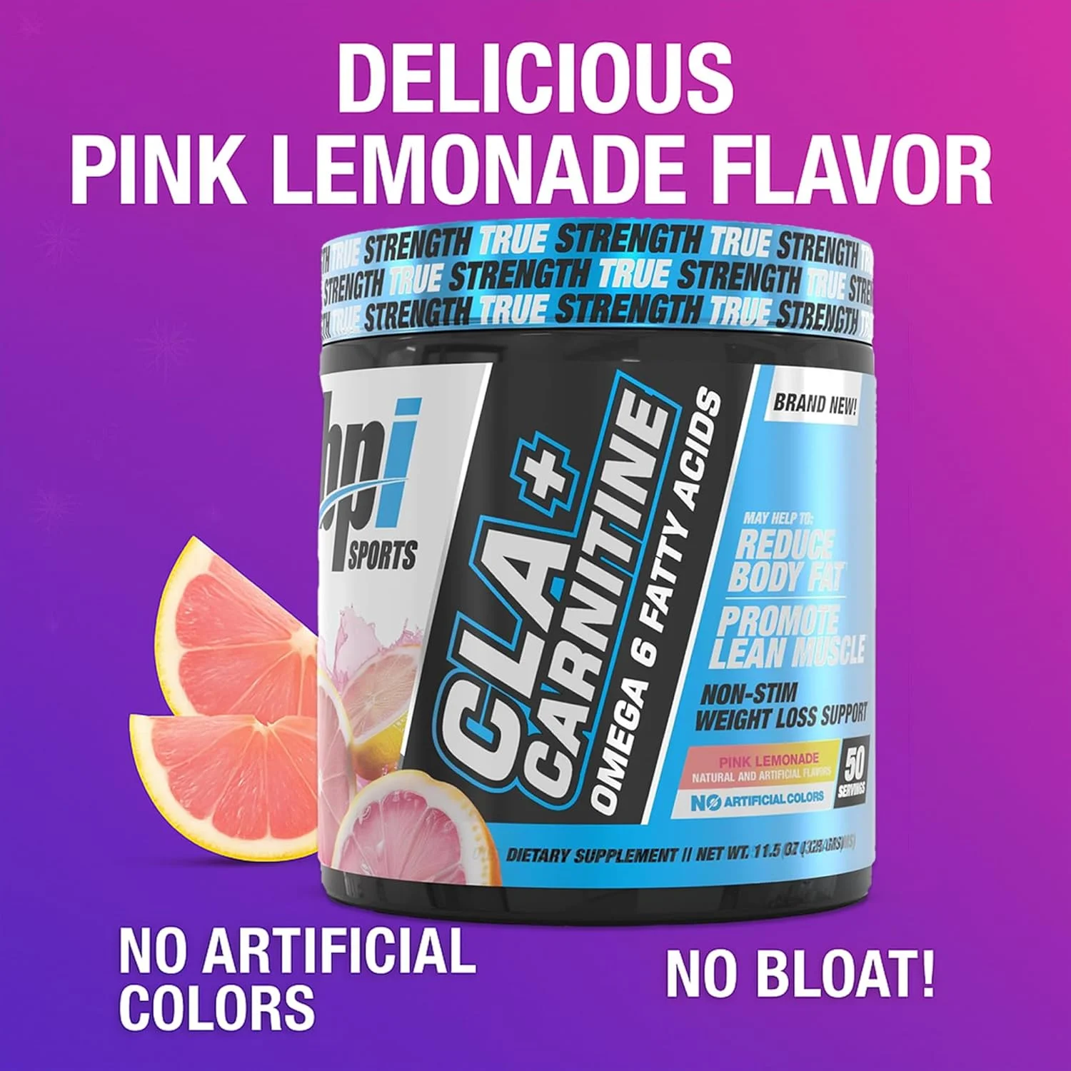 بی پی آی اسپورتس سی ال ای + کارنیتین - سی ال ای و لینولئیک اسید - مکمل ال کارنیتین برای کاهش وزن، متابولیسم و عضله سازی بدون کافئین - طعم لیموناد صورتی - 50 سروینگ - 350 گرم