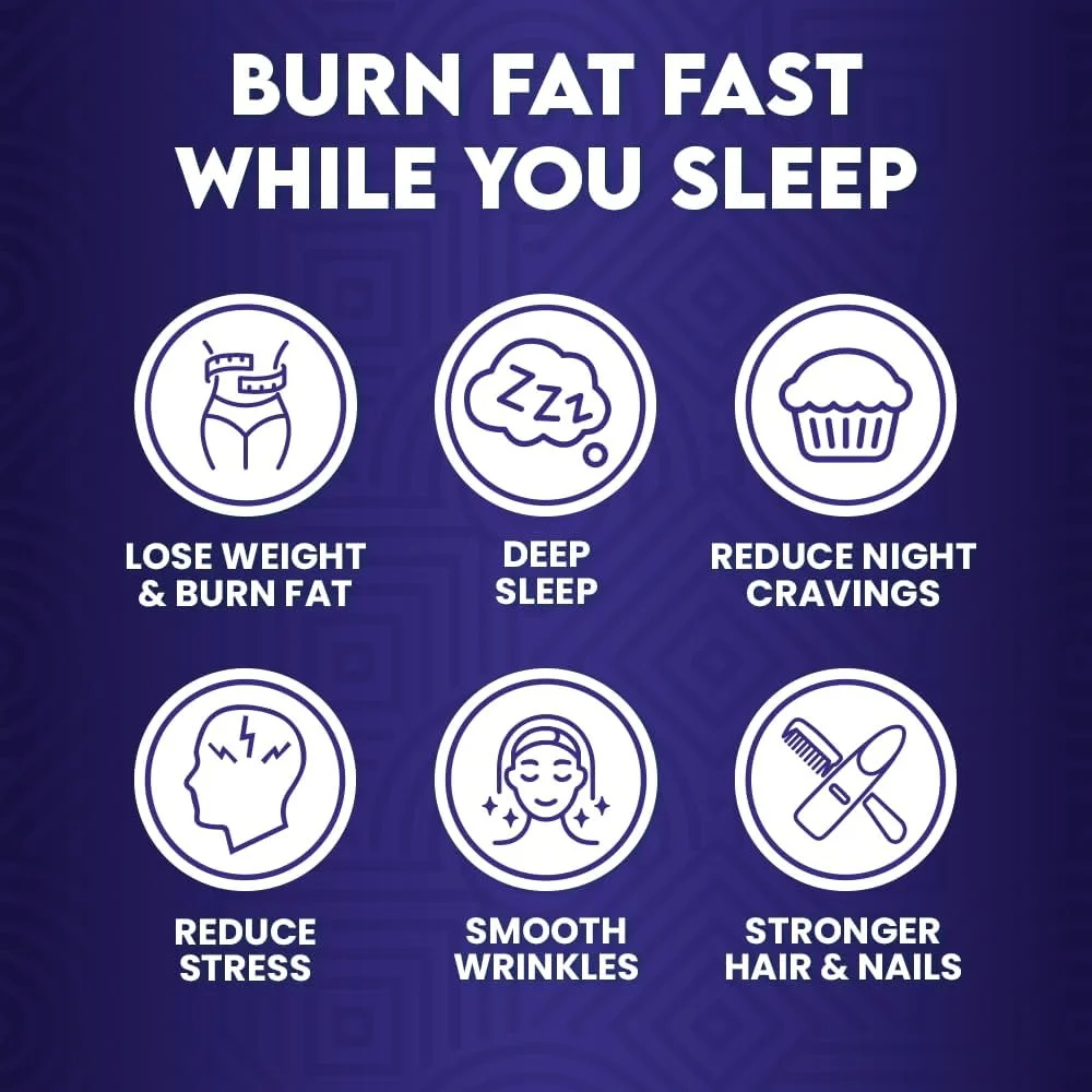 کلاژن سوزان شبانه - کمک به کاهش وزن و چربی شکم و کمک به خواب برای زنان و مردان | پشتیبانی از خواب برای نفخ و متابولیسم، سرکوب کننده اشتها | پشتیبانی از پوست، مو، ناخن و مفاصل | 60 سروینگ