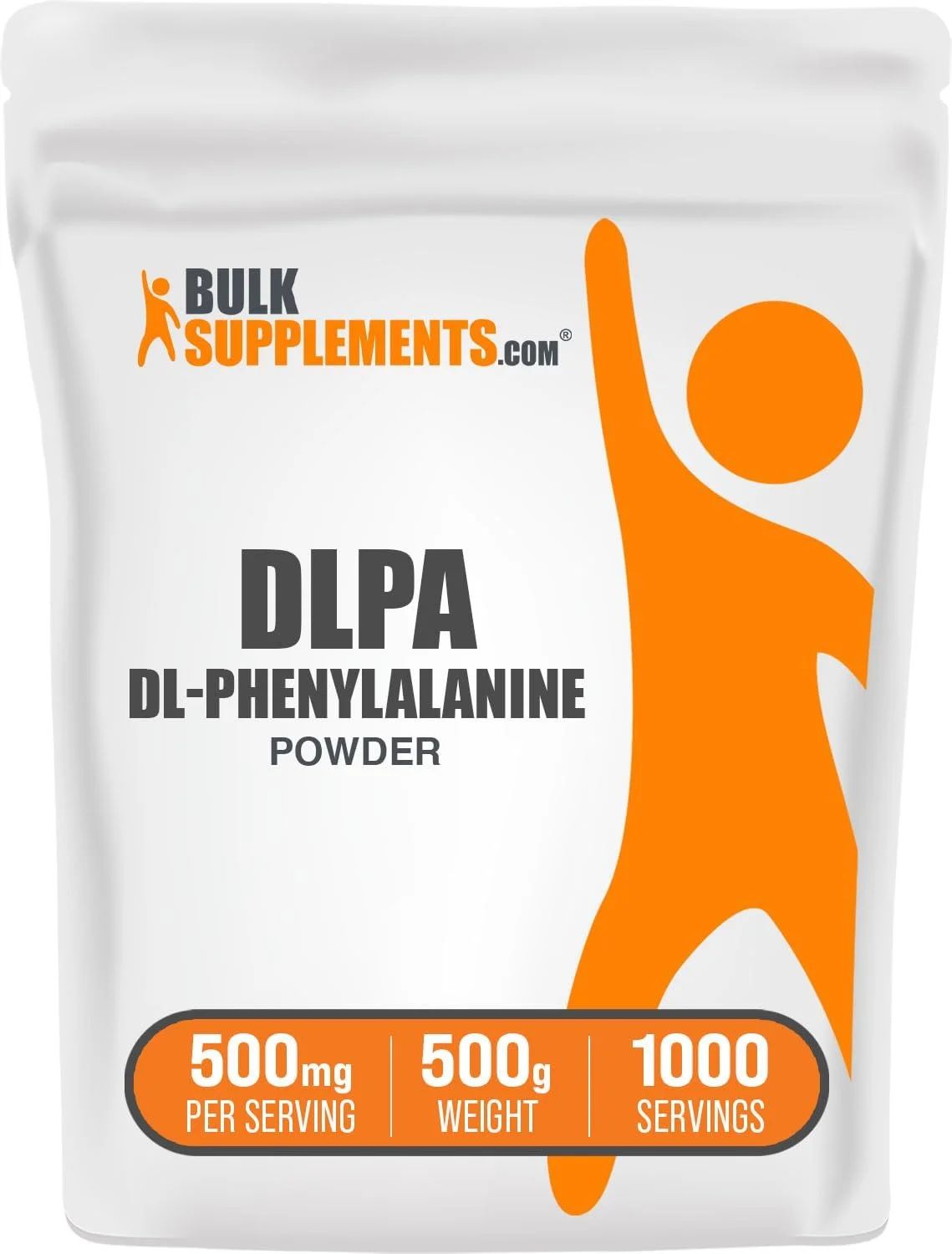 پودر DL- فنیل آلانین BulkSupplements.com - پودر DLPA، مکمل فنیل آلانین - بدون طعم و گلوتن، 500 میلی گرم در هر وعده، 500 گرم (1.1 پوند) (بسته 1 عددی)
