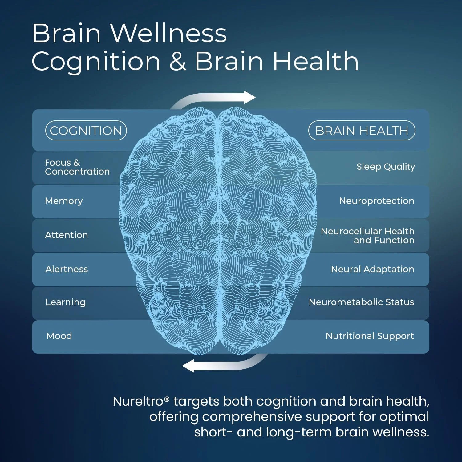 مکمل‌های مغز نورلترو® برای حافظه و تمرکز، 120 کپسول - مکمل پشتیبانی مغز نوتروپیک، مکمل تمرکز، مکمل‌های جامع سلامت مغز برای بزرگسالان و سالمندان، بدون کافئین