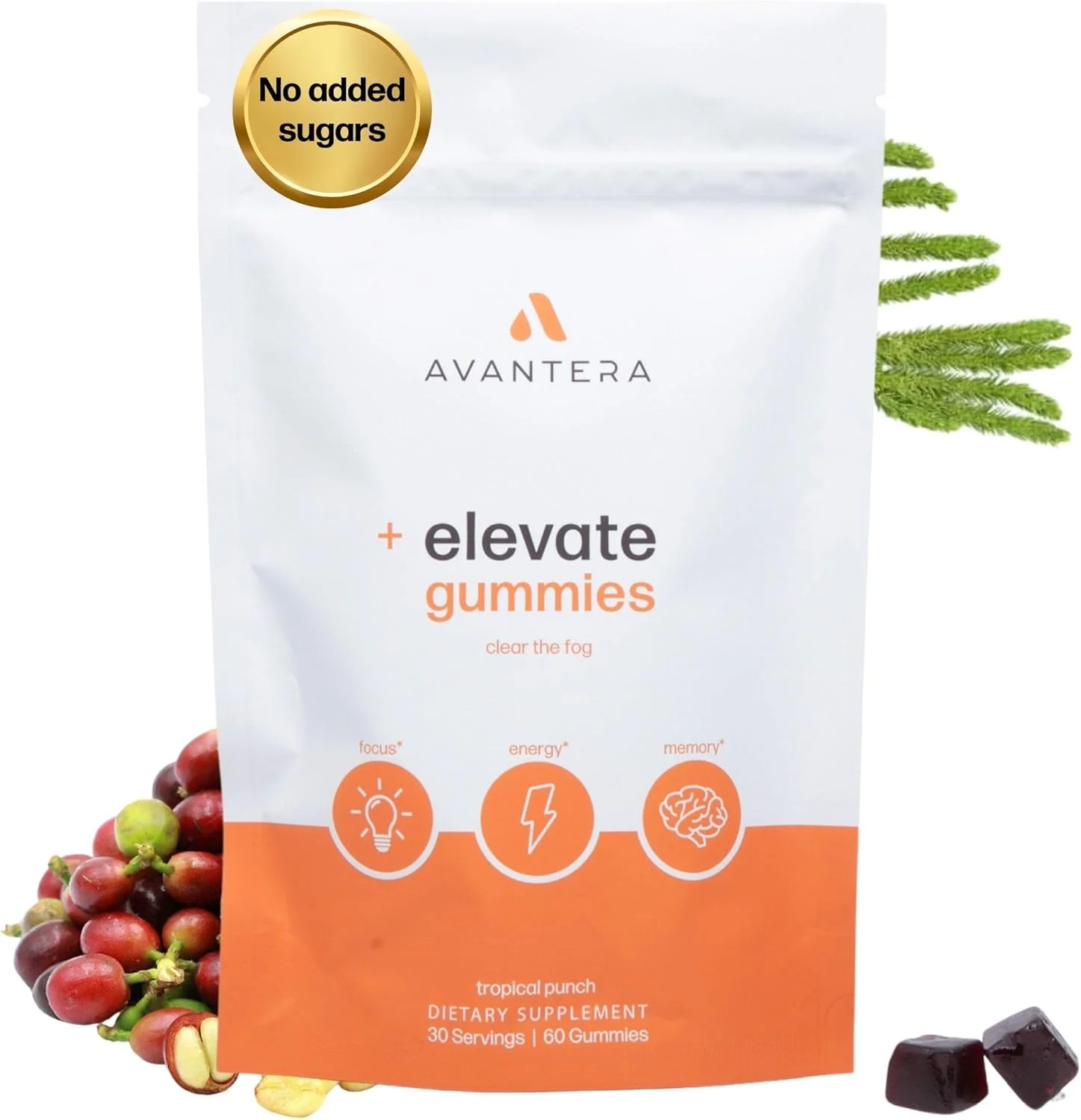 آوانترا Elevate Gummies مکمل نوتراپیک ممتاز - رفع خستگی ذهنی - بهترین مکمل های تمرکز برای پشتیبانی از حافظه و تمرکز - انرژی بدون افت - 60 عدد پاستیل برای زنان و مردان