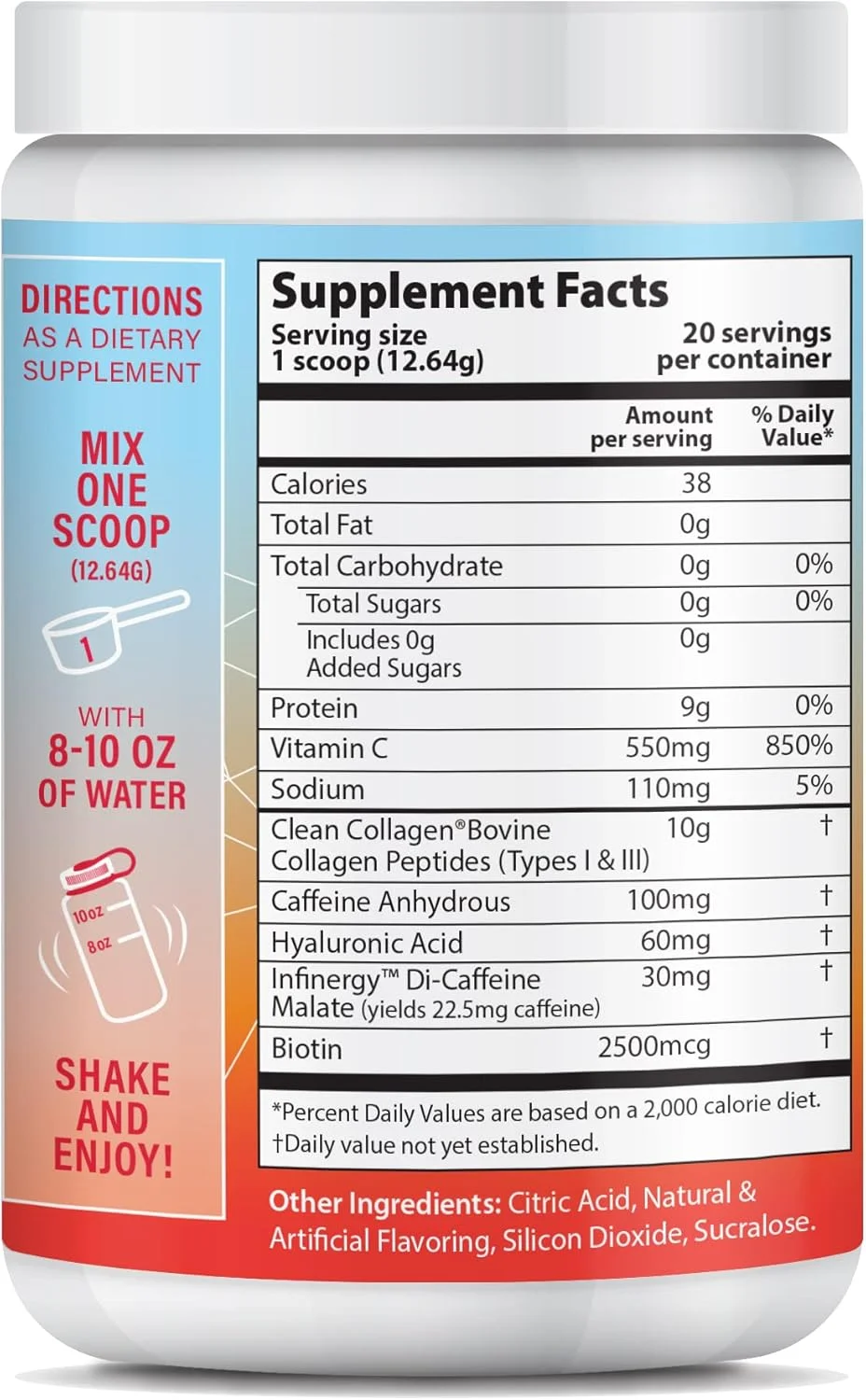 پودر کلاژن پپتیدی انرژی برای مو، ناخن، پوست، نوع I و III، کافئین برای انرژی، ویتامین C، بیوتین، اسید هیالورونیک، بدون شکر - 253 گرم (مارگاریتا توت فرنگی) پودر کلاژن پپتیدی انرژی برای مو، ناخن، پوست، نوع I و III، کافئین برای انرژی، ویتامین C، بیوتین، اسید هیالورونیک، بدون شکر - 253 گرم (مارگاریتا توت فرنگی)
