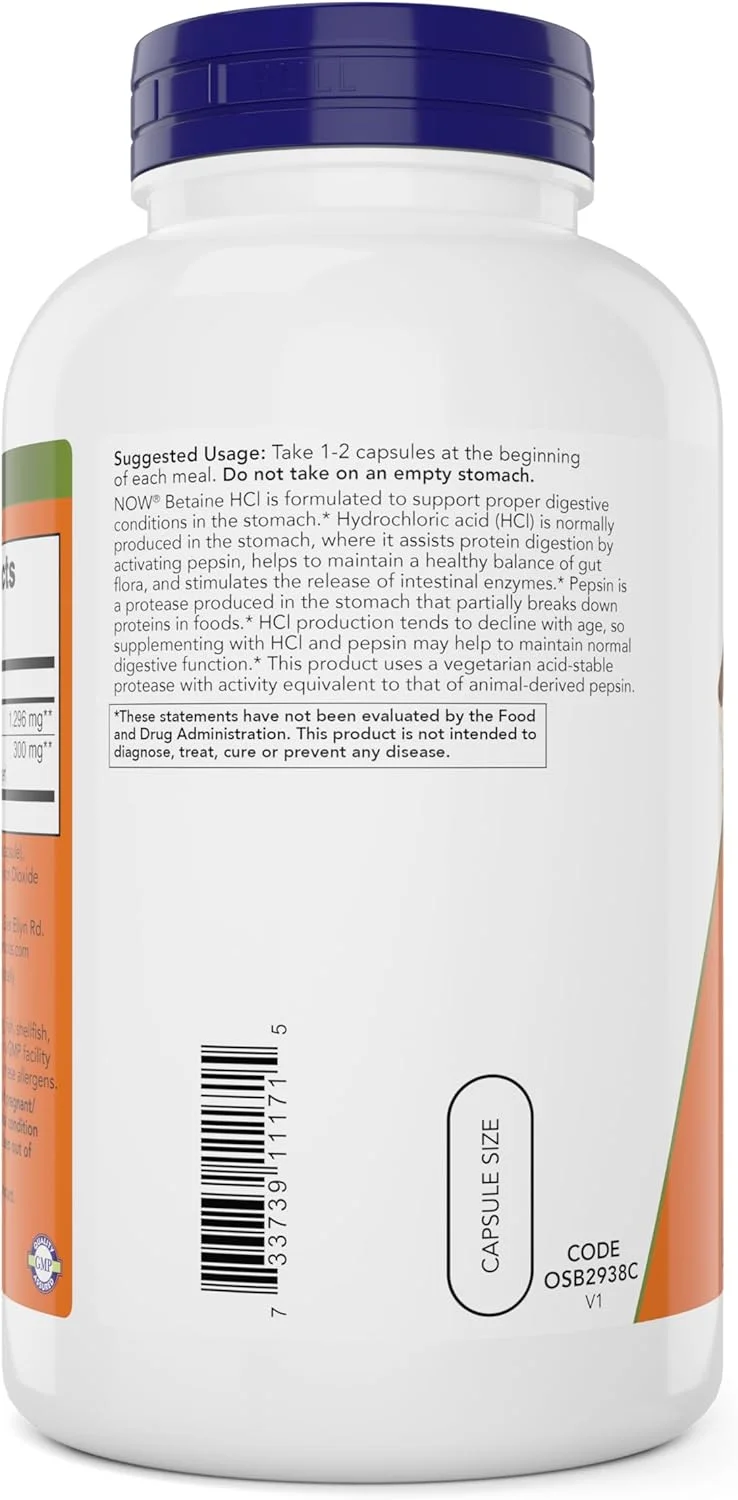 کپسول های گیاهی بتائین HCl 648 میلی گرم ناو - 240 عدد - مکمل آنزیم های گوارشی - تقویت شده با پپسین پروتئاز برای پشتیبانی از هضم پروتئین کپسول های گیاهی بتائین HCl 648 میلی گرم ناو - 240 عدد - مکمل آنزیم های گوارشی - تقویت شده با پپسین پروتئاز برای پشتیبانی از هضم پروتئین