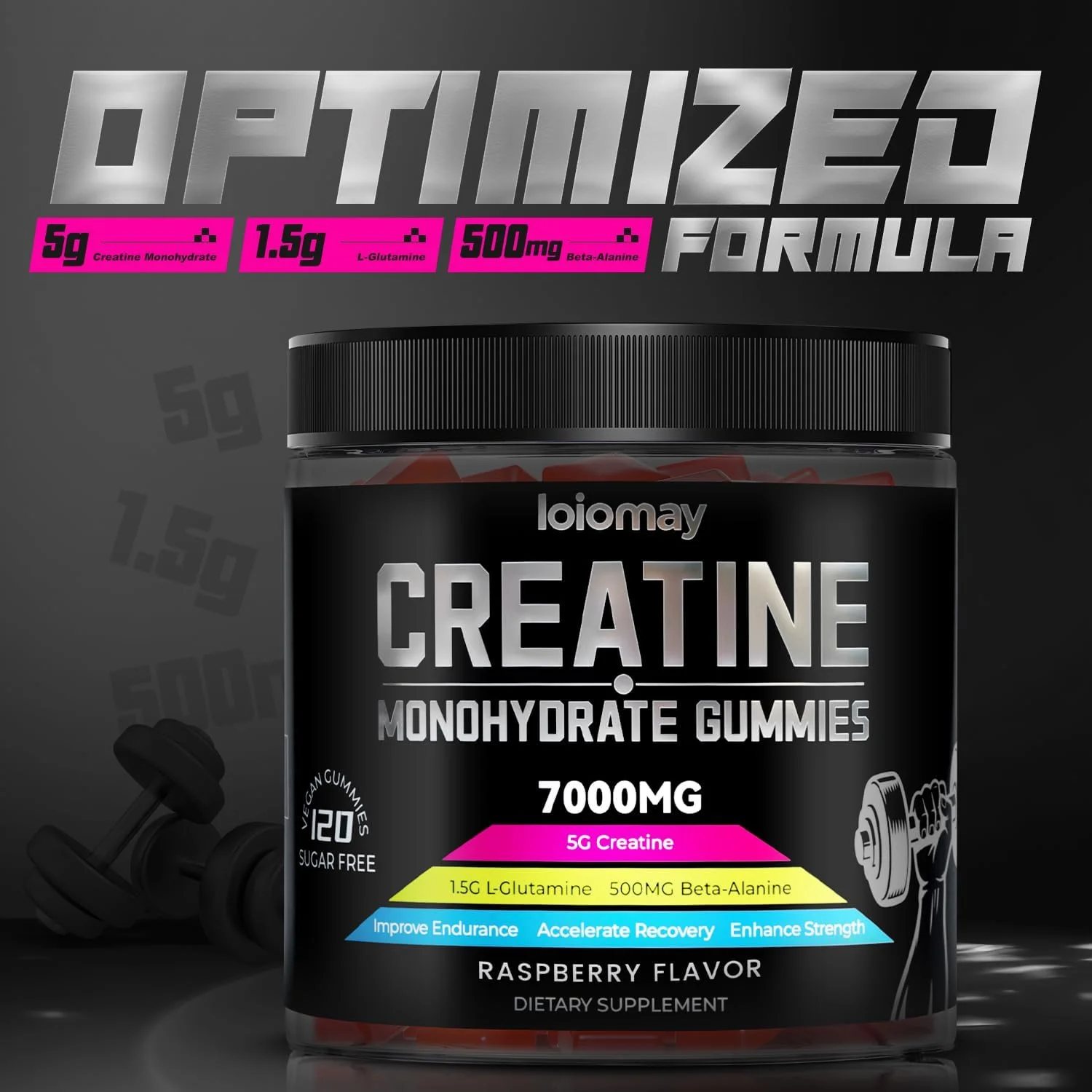 پاستیل کراتین مونوهیدرات، کمپلکس کراتین برای مردان و زنان برای بهبود استقامت، قدرت و ریکاوری با ال-گلوتامین، بتا-آلانین، ویتامین B12، بدون شکر، وگان، بدون نفخ، دارای گواهینامه GMP پاستیل کراتین مونوهیدرات، کمپلکس کراتین برای مردان و زنان برای بهبود استقامت، قدرت و ریکاوری با ال-گلوتامین، بتا-آلانین، ویتامین B12، بدون شکر، وگان، بدون نفخ، دارای گواهینامه GMP