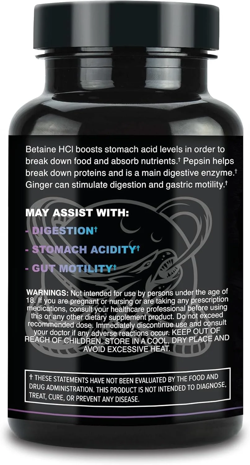 بتائین هیدروکلراید با پپسین و زنجبیل - مکمل آنزیم های گوارشی برای کمک و پشتیبانی از هضم، اسید معده و جذب مواد مغذی بتائین هیدروکلراید با پپسین و زنجبیل - مکمل آنزیم های گوارشی برای کمک و پشتیبانی از هضم، اسید معده و جذب مواد مغذی