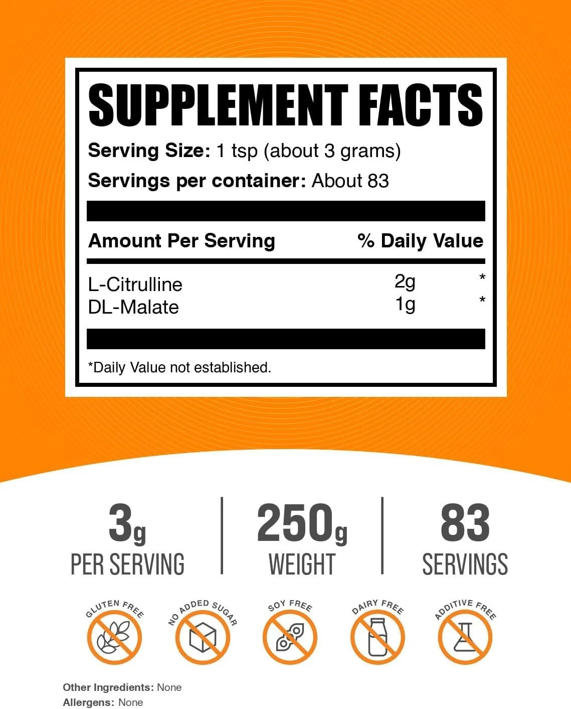 پودر ال-سیترولین مالات 2:1 BulkSupplements.com - افزایش اکسید نیتریک، مکمل سیترولین مالات - بدون طعم و بدون گلوتن - 3 گرم در هر وعده، 250 گرم (8.8 اونس) (بسته 1 عددی) پودر ال-سیترولین مالات 2:1 BulkSupplements.com - افزایش اکسید نیتریک، مکمل سیترولین مالات - بدون طعم و بدون گلوتن - 3 گرم در هر وعده، 250 گرم (8.8 اونس) (بسته 1 عددی)