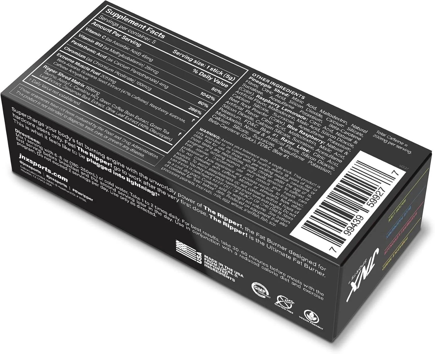 JNX SPORTS The Ripper! چربی سوز - بسته نمونه متنوع 5 عدد استیک 8 گرمی | ترموژنز فوق العاده، کنترل اشتها و انرژی فوق العاده برای آقایان و بانوان JNX SPORTS The Ripper! چربی سوز - بسته نمونه متنوع 5 عدد استیک 8 گرمی | ترموژنز فوق العاده، کنترل اشتها و انرژی فوق العاده برای آقایان و بانوان