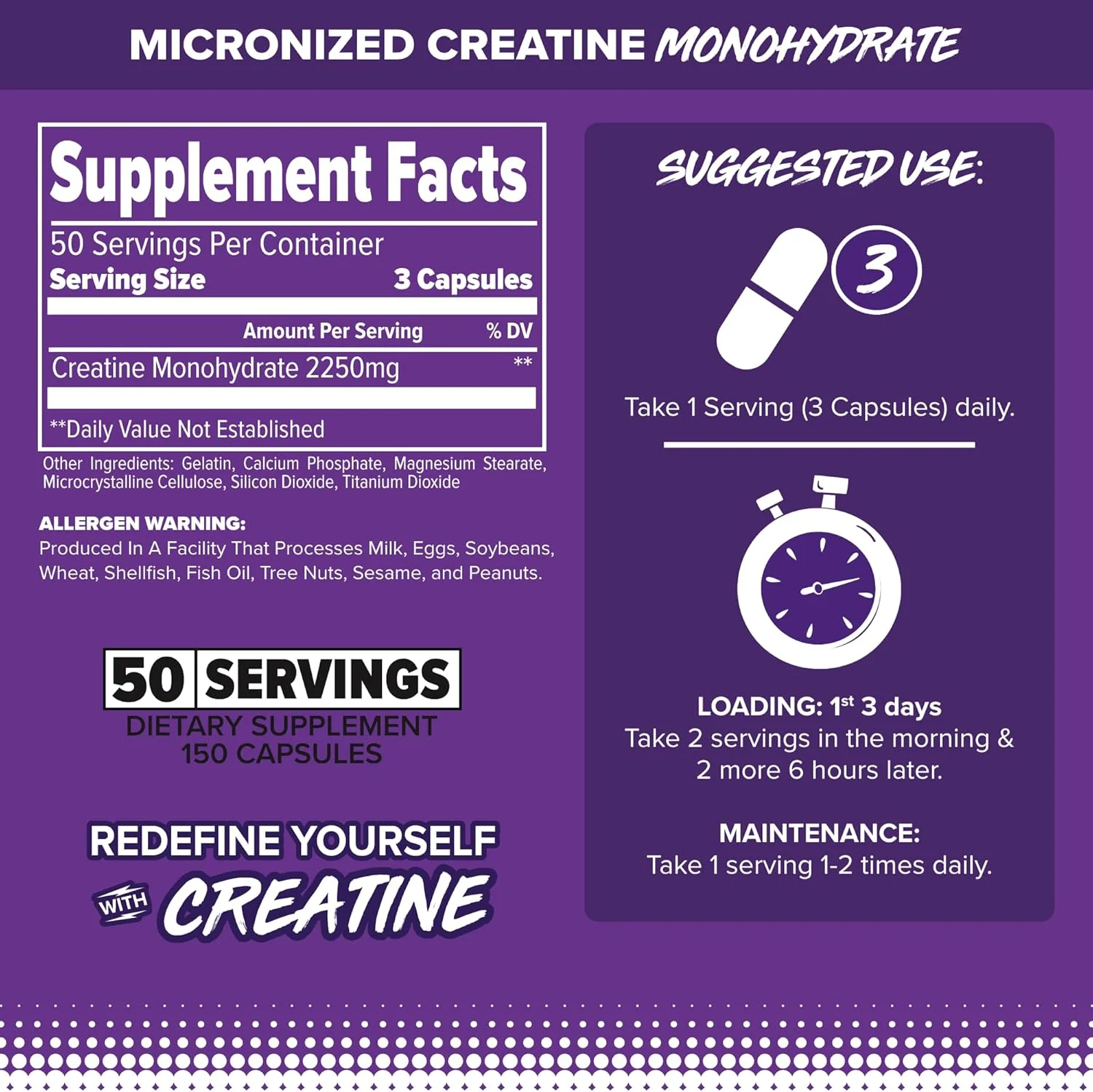 FINAFLEX کراتین خالص - 150 کپسول - افزایش قدرت عضلانی، حجم و عملکرد - 100% خالص، کراتین مونوهیدرات میکرونیزه - دارای گواهی NSF - 50 سروینگ FINAFLEX کراتین خالص - 150 کپسول - افزایش قدرت عضلانی، حجم و عملکرد - 100% خالص، کراتین مونوهیدرات میکرونیزه - دارای گواهی NSF - 50 سروینگ