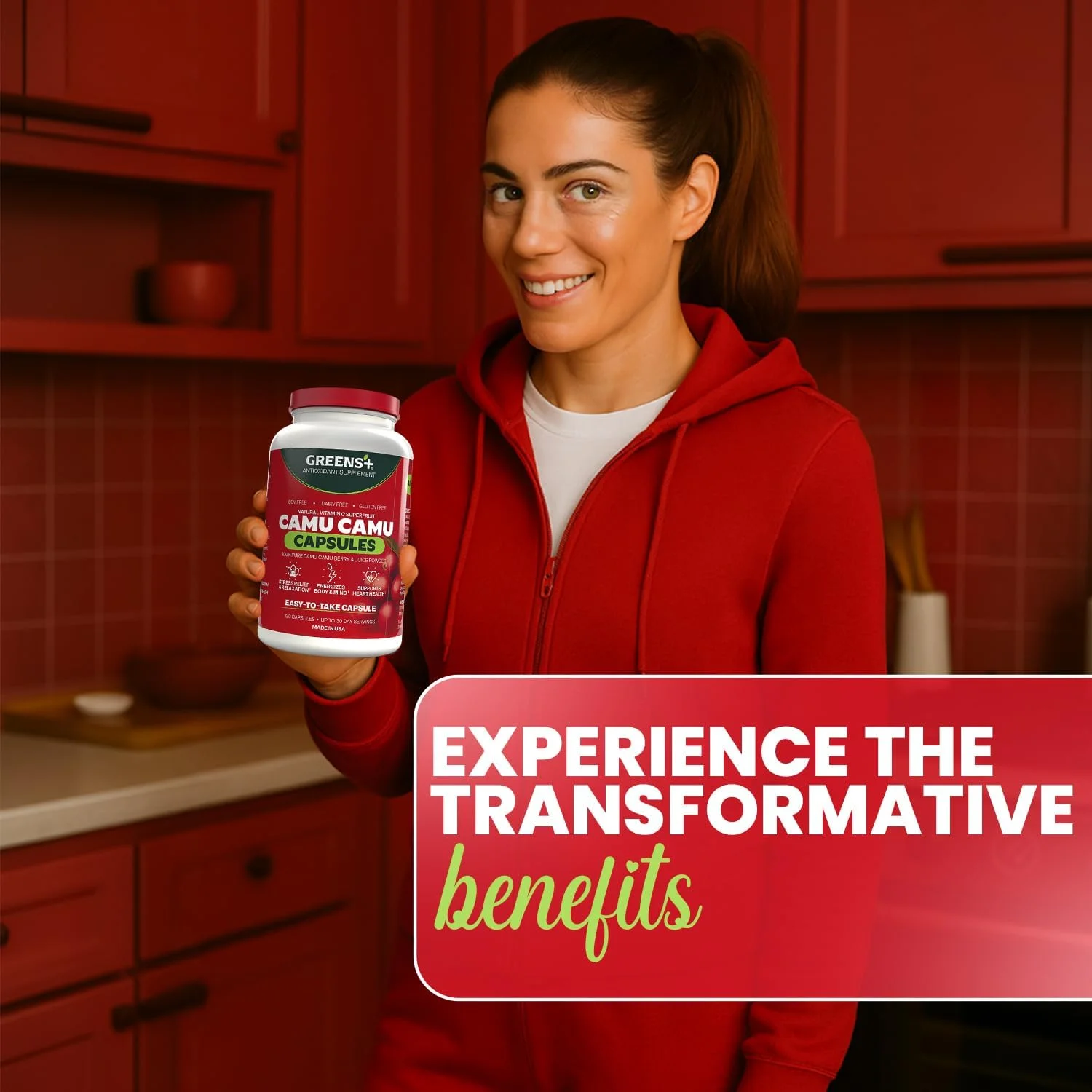 مکمل سوپرفروت Greens+، توت کامو کامو آمازون با ویتامین ها و مواد معدنی، آنتی اکسیدان های ORAC بالا، 400 میلی گرم ویتامین C طبیعی، 120 کپسول گیاهی مکمل سوپرفروت Greens+، توت کامو کامو آمازون با ویتامین ها و مواد معدنی، آنتی اکسیدان های ORAC بالا، 400 میلی گرم ویتامین C طبیعی، 120 کپسول گیاهی