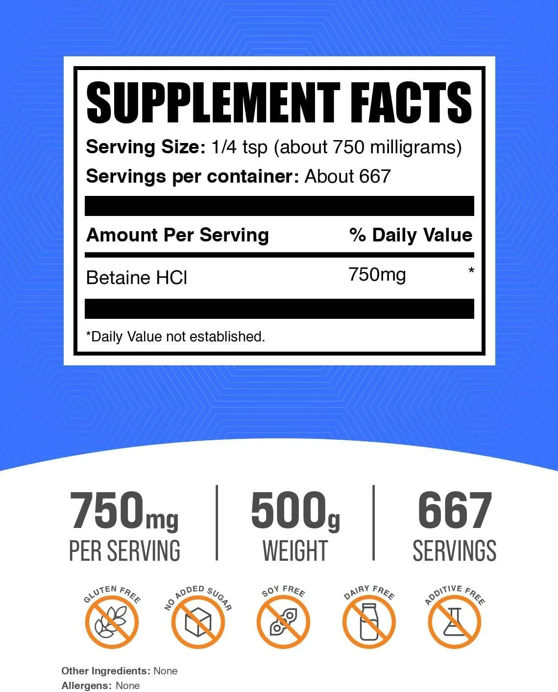 پودر بتائین هیدروکلراید BulkSupplements.com - مکمل بتائین هیدروکلراید، پشتیبانی از هضم - بدون گلوتن، 750 میلی گرم در هر وعده، 500 گرم (1.1 پوند) (بسته 1 عددی) پودر بتائین هیدروکلراید BulkSupplements.com - مکمل بتائین هیدروکلراید، پشتیبانی از هضم - بدون گلوتن، 750 میلی گرم در هر وعده، 500 گرم (1.1 پوند) (بسته 1 عددی)