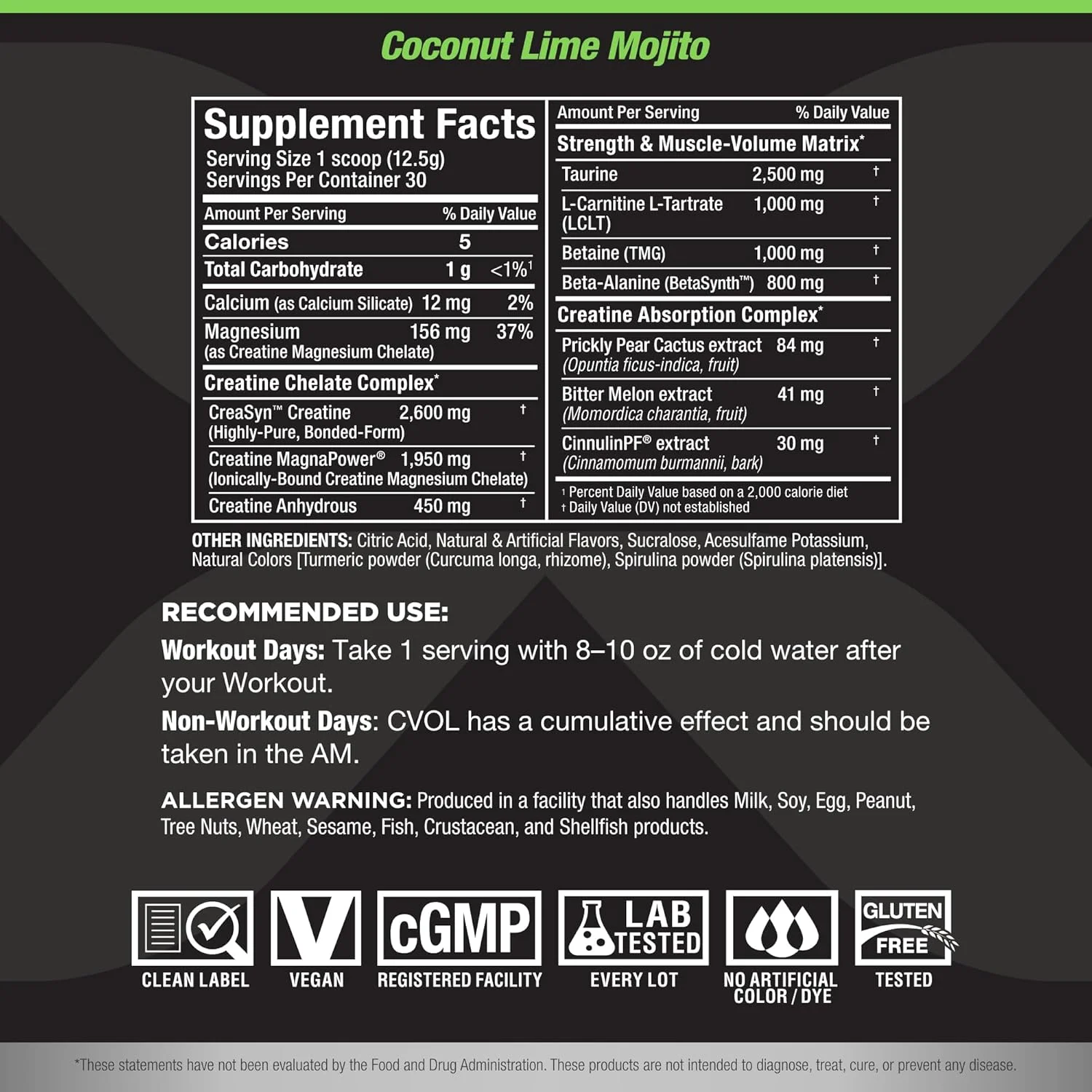 آل مکس سی:ول، نارگیل لیمو موهیتو - 375 گرم - فرمول بعد از تمرین - افزایش قدرت، ریکاوری و حجم - با کراتین، تورین و بتا آلانین - بدون شکر - 30 سروینگ