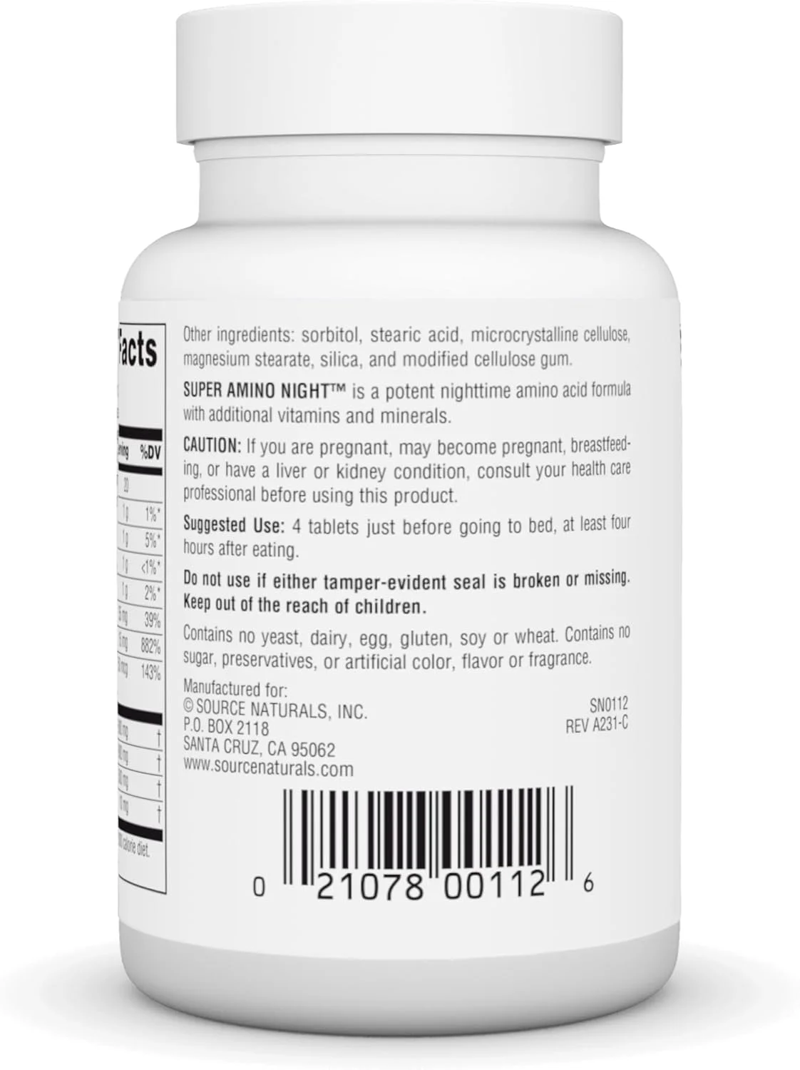 سورس نچرالز سوپر آمینو نایت - فرمول پیشرفته اسید آمینه - 60 کپسول سورس نچرالز سوپر آمینو نایت - فرمول پیشرفته اسید آمینه - 60 کپسول