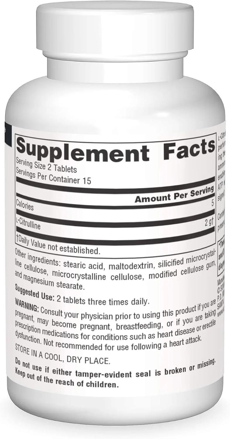 ال-سیترولین Source Naturals - پشتیبانی از ریکاوری بعد از ورزش، انرژی و سم زدایی*، 1000 میلی گرم - 30 قرص ال-سیترولین Source Naturals - پشتیبانی از ریکاوری بعد از ورزش، انرژی و سم زدایی*، 1000 میلی گرم - 30 قرص