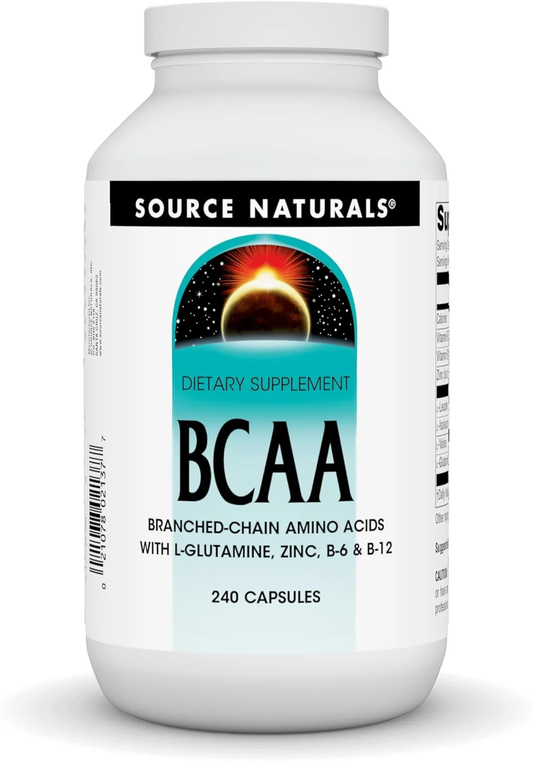اسیدهای آمینه شاخه دار BCAA سورس نچرالز به همراه ال-گلوتامین، زینک، ب-6 و ب-12، پشتیبانی از سیستم عضلانی بدن* - 240 کپسول اسیدهای آمینه شاخه دار BCAA سورس نچرالز به همراه ال-گلوتامین، زینک، ب-6 و ب-12، پشتیبانی از سیستم عضلانی بدن* - 240 کپسول