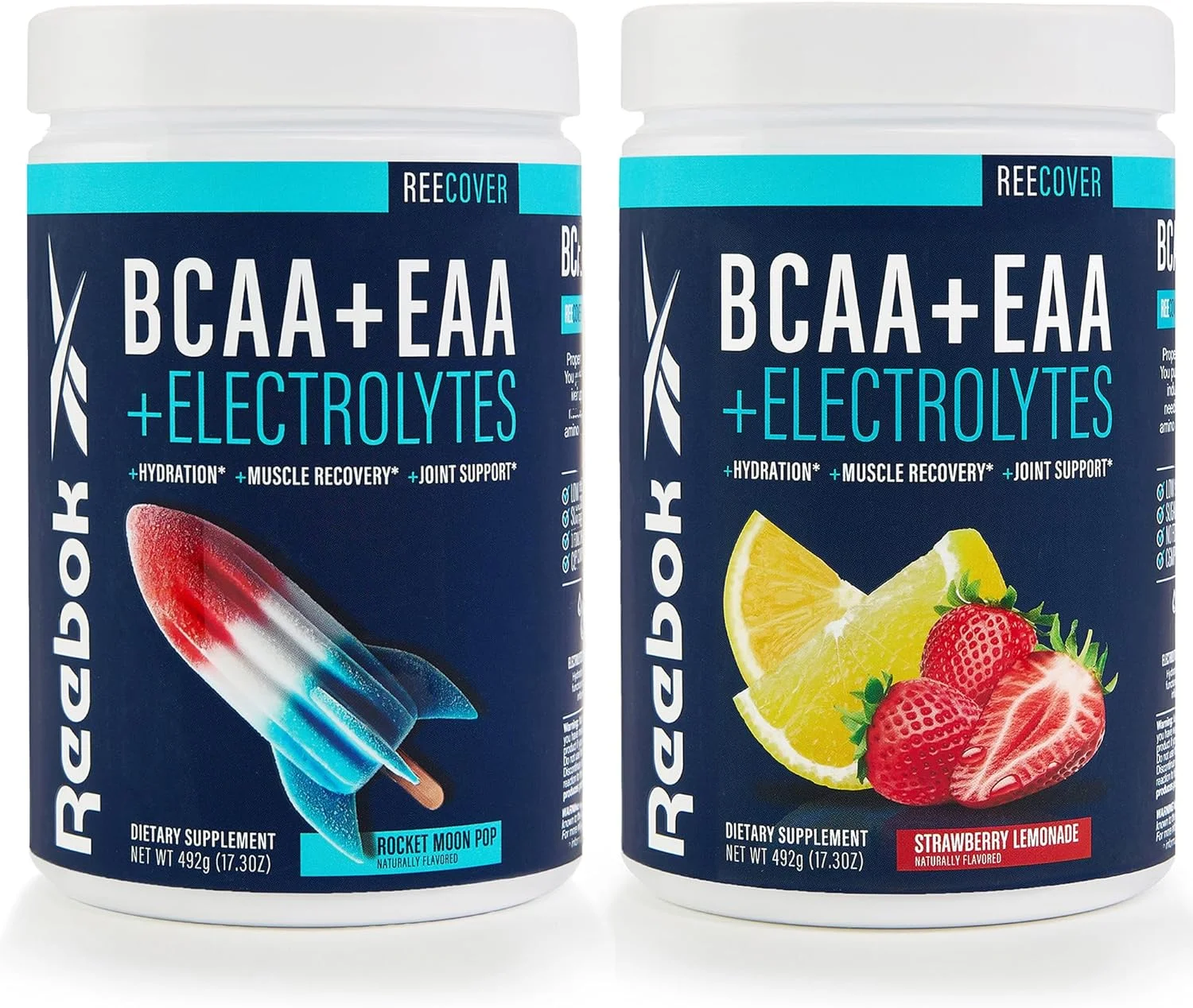 بسته اسیدهای آمینه و الکترولیت های REECover ریباک | 8 گرم EAAs، 5 گرم BCAAs، ماتریس آبرسانی | پشتیبانی بعد از تمرین | 30 سروینگ | طعم راکت مون پاپ + لیموناد توت فرنگی بسته اسیدهای آمینه و الکترولیت های REECover ریباک | 8 گرم EAAs، 5 گرم BCAAs، ماتریس آبرسانی | پشتیبانی بعد از تمرین | 30 سروینگ | طعم راکت مون پاپ + لیموناد توت فرنگی