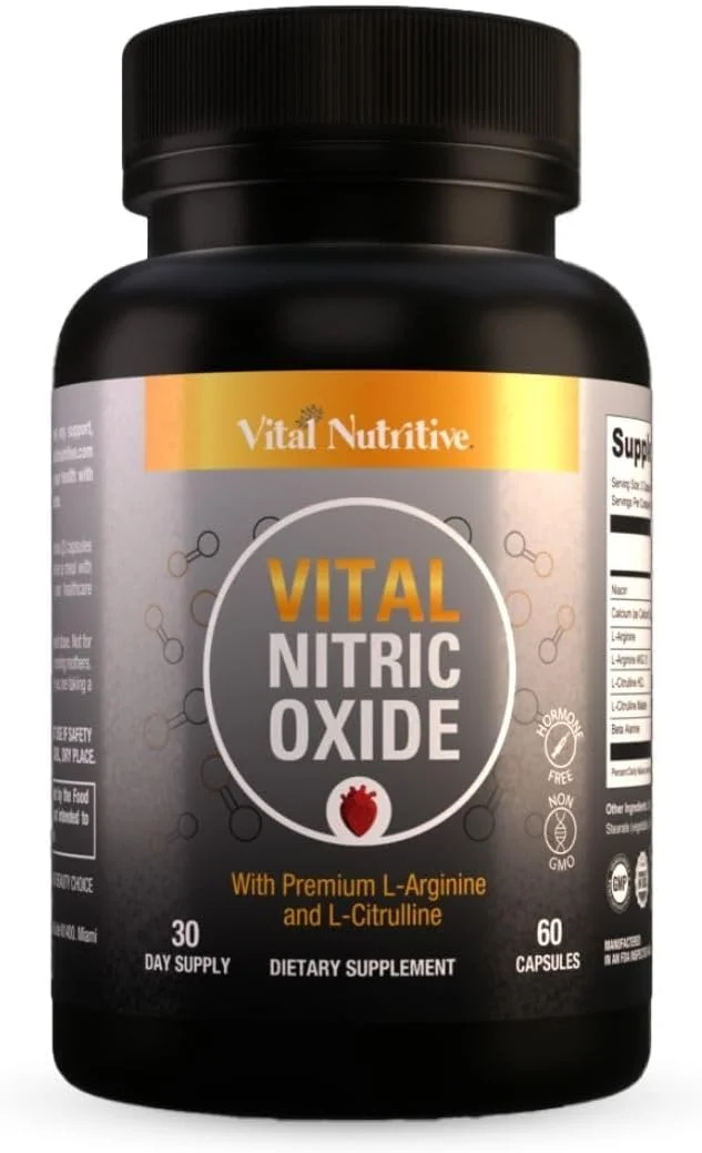 مکمل های اکسید نیتریک حیاتی برای مردان - مکمل تقویت کننده تمرین برای مردان - اکسید نیترو جریان خون، فشار خون، انرژی و عملکرد تمرین را با ال آرژنین ال سیترولین افزایش می دهد - تامین 30 روزه
