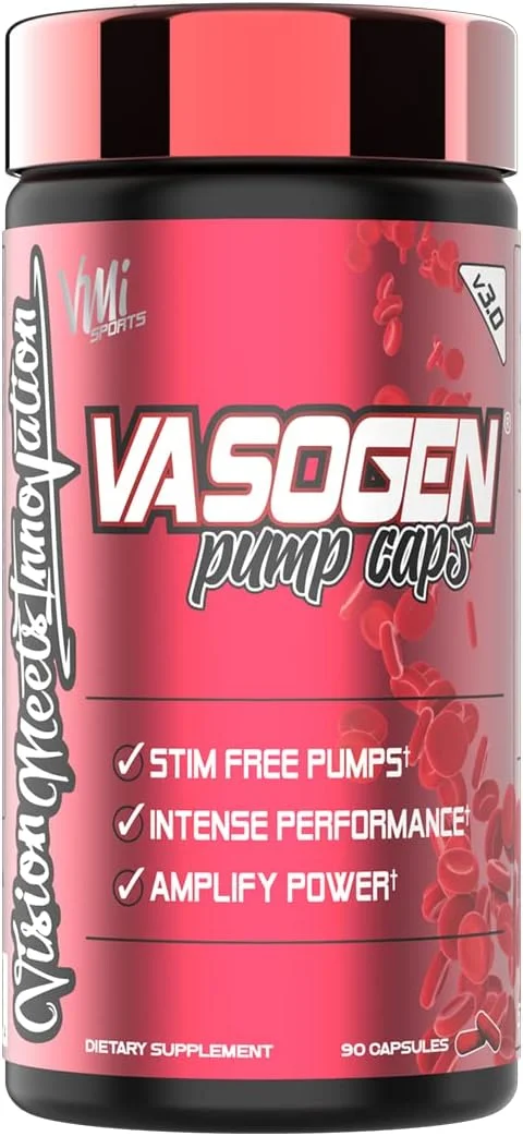 VMI Sports | Vasogen Ultra تقویت کننده اکسید نیتریک | مکمل قبل از تمرین بدون محرک برای قدرت، استقامت و عضله سازی | گشادکننده عروق و مکمل اکسید نیتریک (90 کپسول)
