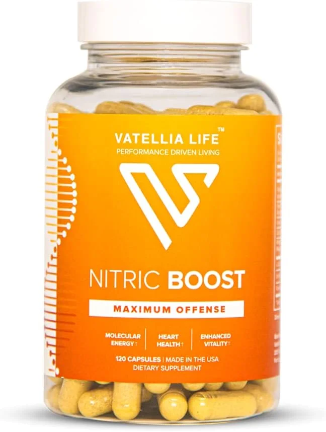 مکمل نیتریک اکسید برای آقایان Vatellia Life Nitric Boost | فرمول جذب بالا | 100% مواد طبیعی | بهترین تقویت کننده نیتریک اکسید | افزایش جریان خون | تامین 2 ماهه