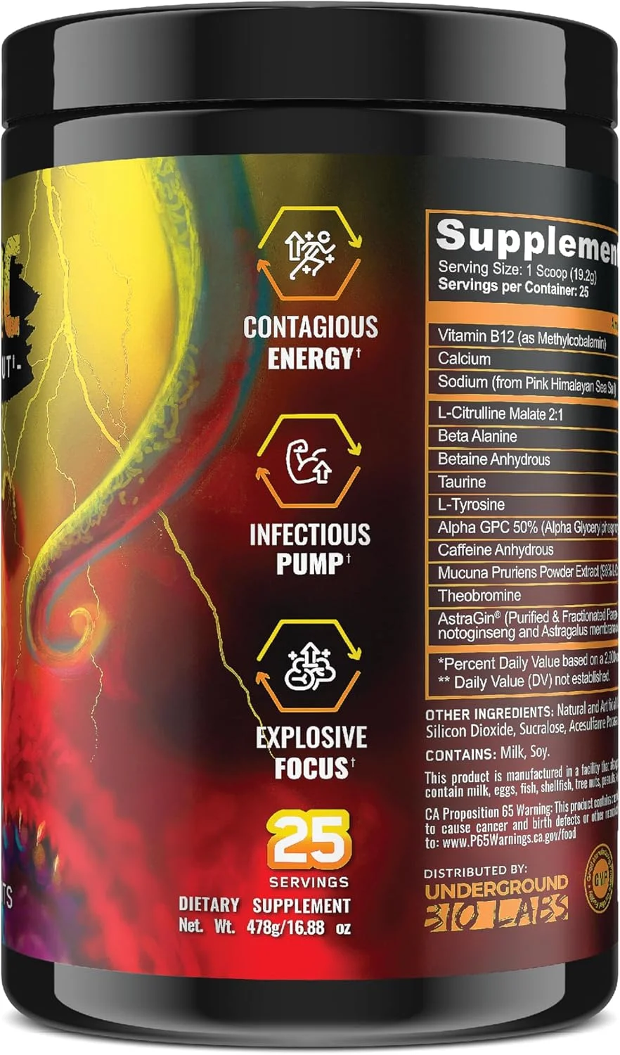 مکمل ورزشی قبل از تمرین پاندا ساپس - پاندمیک اکستریم V2: افزایش تمرکز، پمپ عضلانی و انرژی برای آقایان و بانوان (25 سروینگ) (طعم پاستیل هلو)