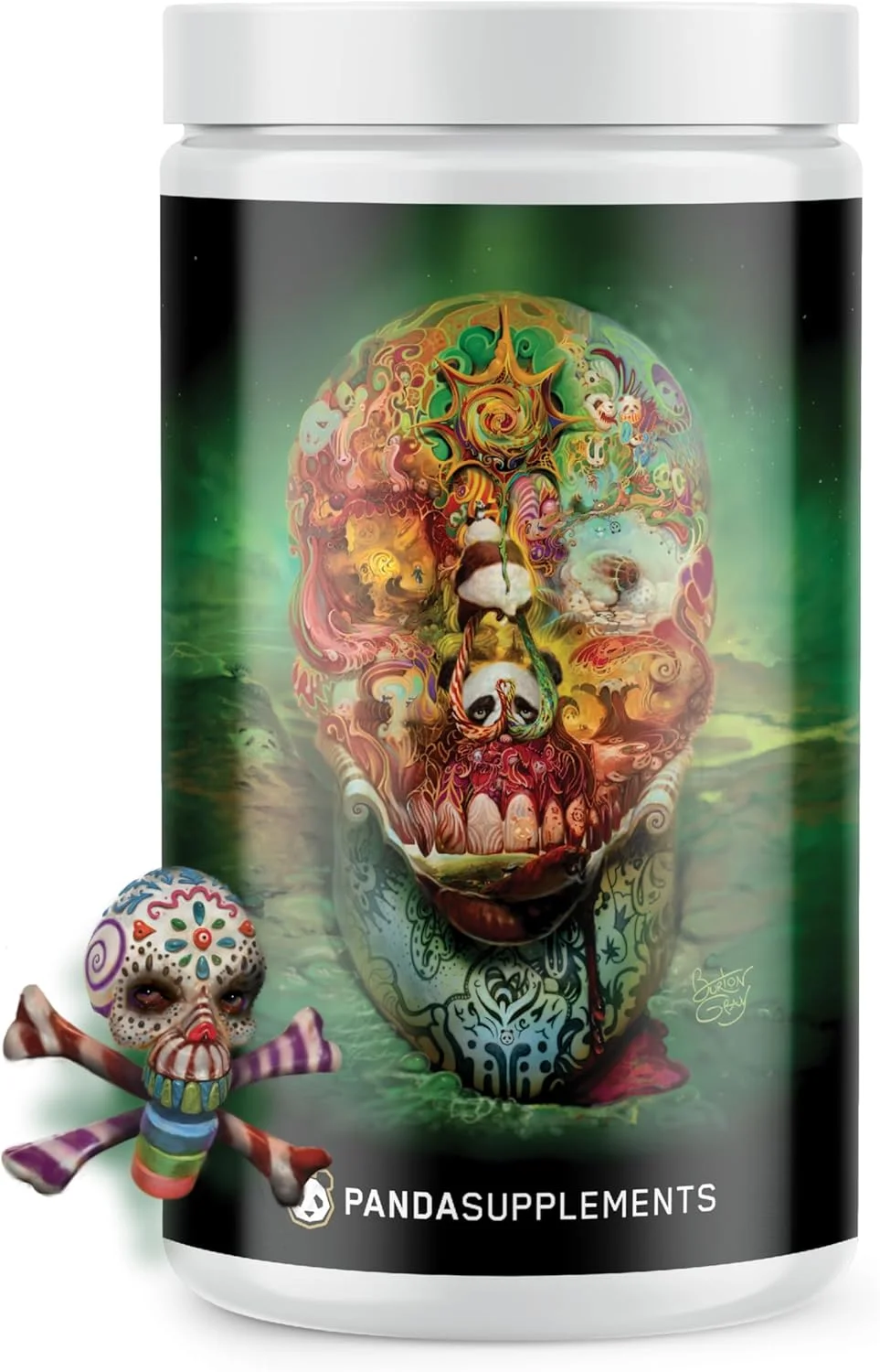 مکمل پیش از تمرین نوتراپیک Skull از Underground Bio Labs/Panda Supps، سه منبع کافئین برای تمرکز دید تونلی، پمپ های حجیم، انرژی بی نظیر (40 پیمانه) (لیمو کی لایم گیلاس)