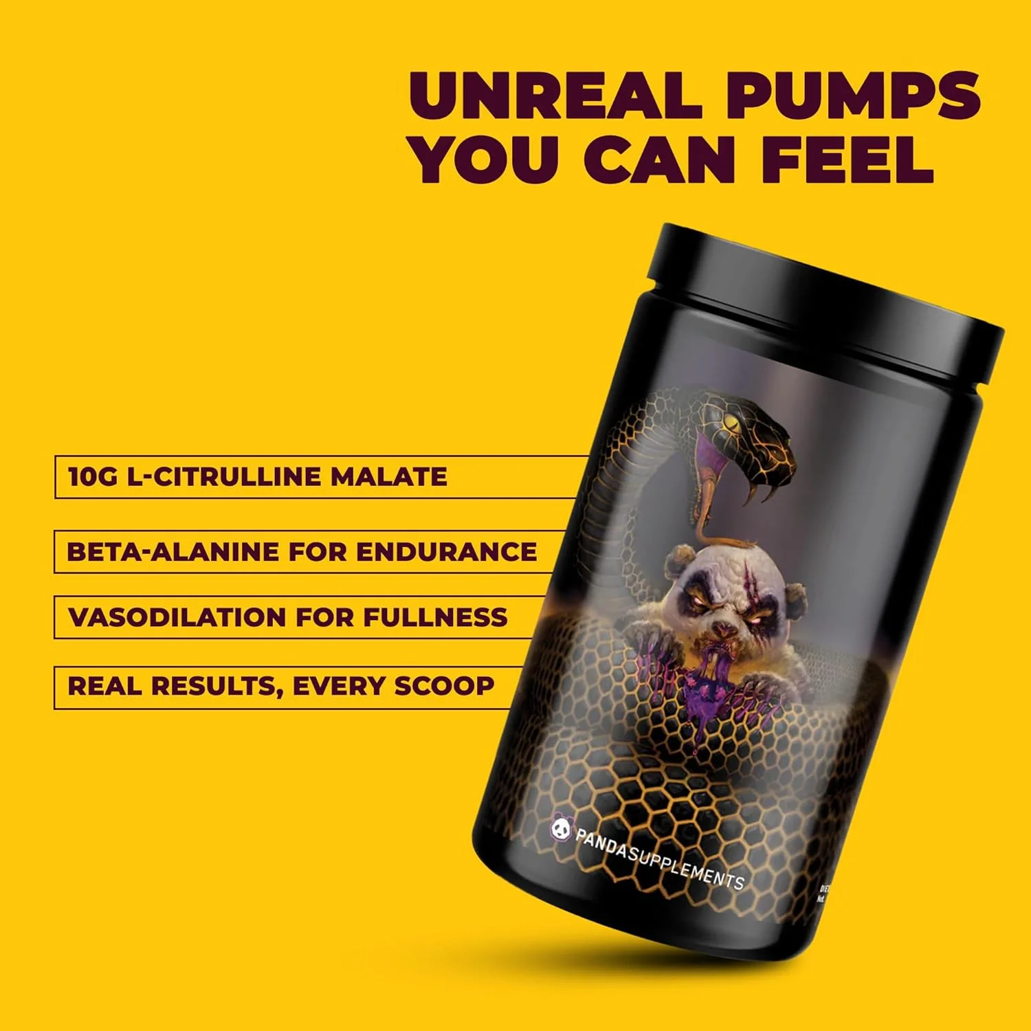 مکمل ورزشی پاندا سپز پاندمیک، مکمل قبل از تمرین برای حداکثر عملکرد، پمپاژ و تمرکز (40 پیمانه) (آدامس بادکنکی انگور)