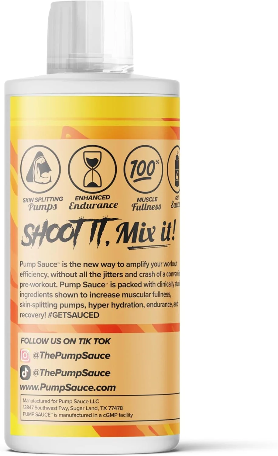مکمل پمپ قبل از تمرین سس پمپ - ۹۴۶ میلی لیتر، پانچ هلوی دست زدنی، بدون کافئین، طیف کامل مایع، بدون گلوتن، وگان، بدون شکر