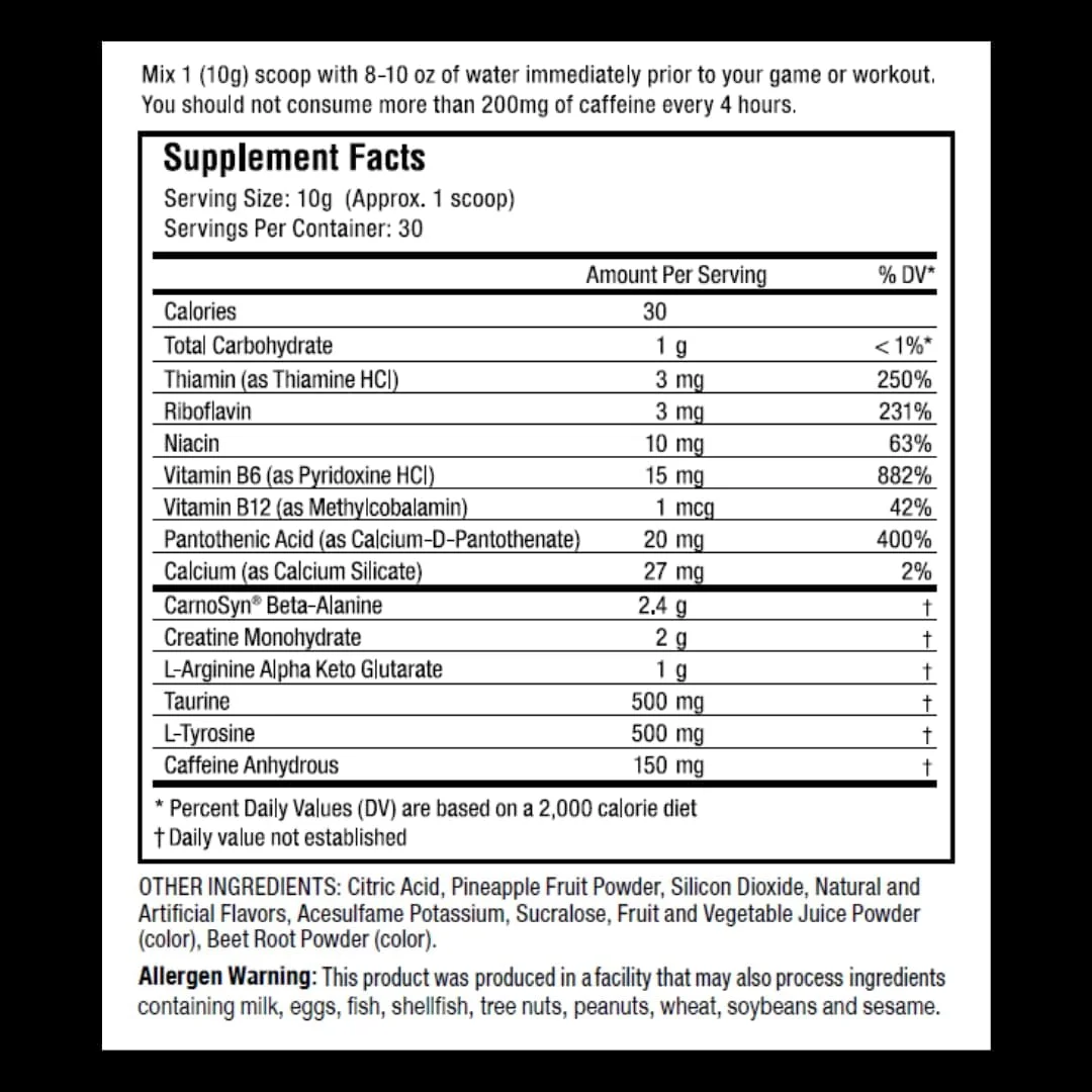 پودر مکمل قبل از تمرین برای آقایان و بانوان با کراتین - بتا آلانین - کافئین، مکمل انرژی دارای گواهی NSF، طعم لیمویی آلبالو، 30 سروینگ