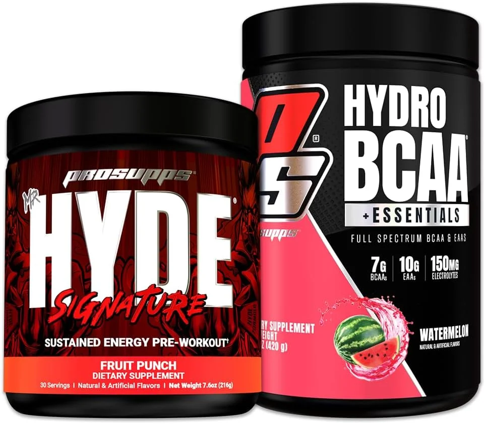 مجموعه پانچ میوه سری امضای PROSUPPS Mr. Hyde و هندوانه HydroBCAA+Essentials