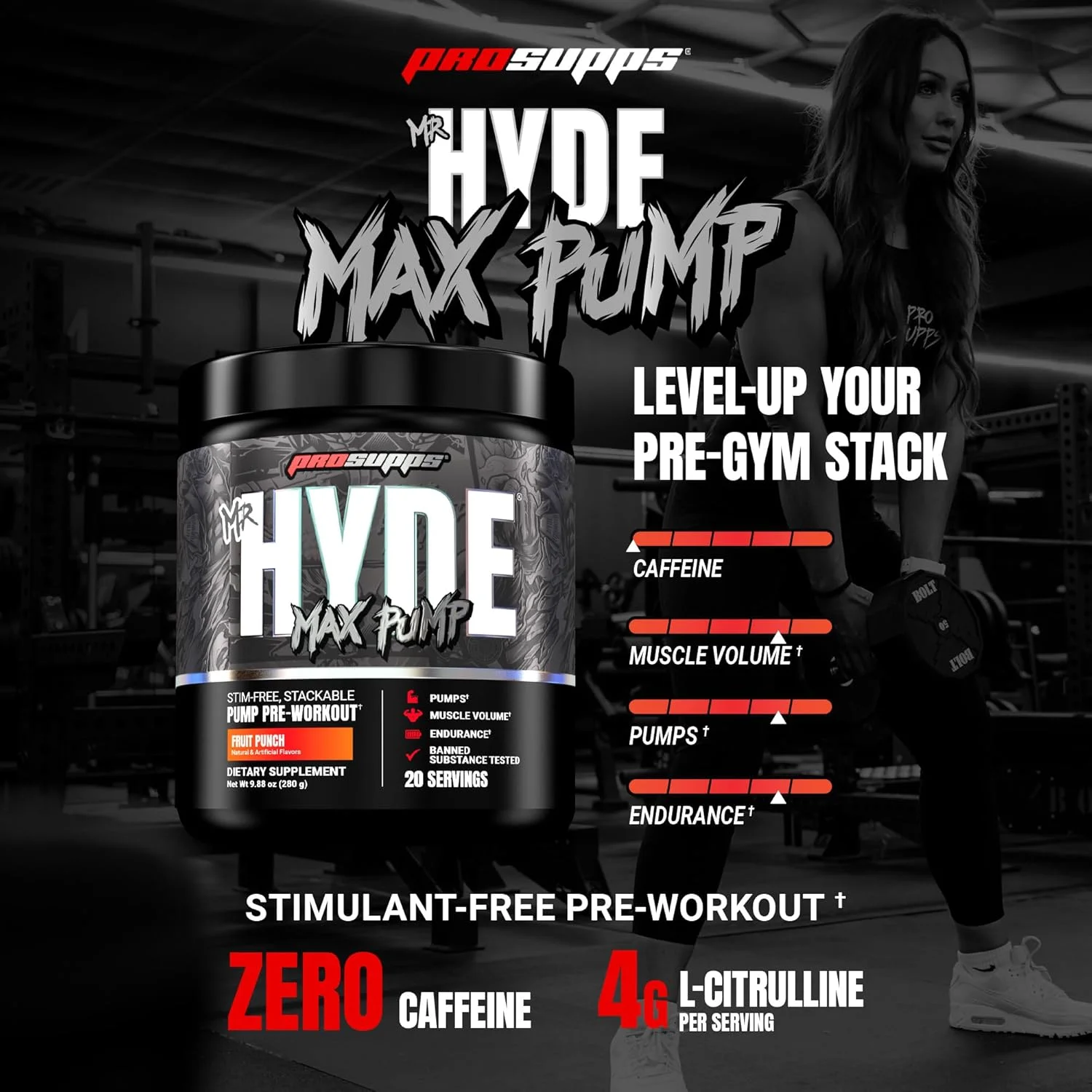 پودر مکمل قبل از تمرین PROSUPPS Mr. Hyde Max Pump - مکمل قبل از تمرین بدون محرک برای پشتیبانی از جریان خون، حجم عضلانی و استقامت - مکمل های ورزشی و تناسب اندام اکسید نیتریک بدون کافئین (پانچ میوه، 20 سروینگ) پودر مکمل قبل از تمرین PROSUPPS Mr. Hyde Max Pump - مکمل قبل از تمرین بدون محرک برای پشتیبانی از جریان خون، حجم عضلانی و استقامت - مکمل های ورزشی و تناسب اندام اکسید نیتریک بدون کافئین (پانچ میوه، 20 سروینگ)
