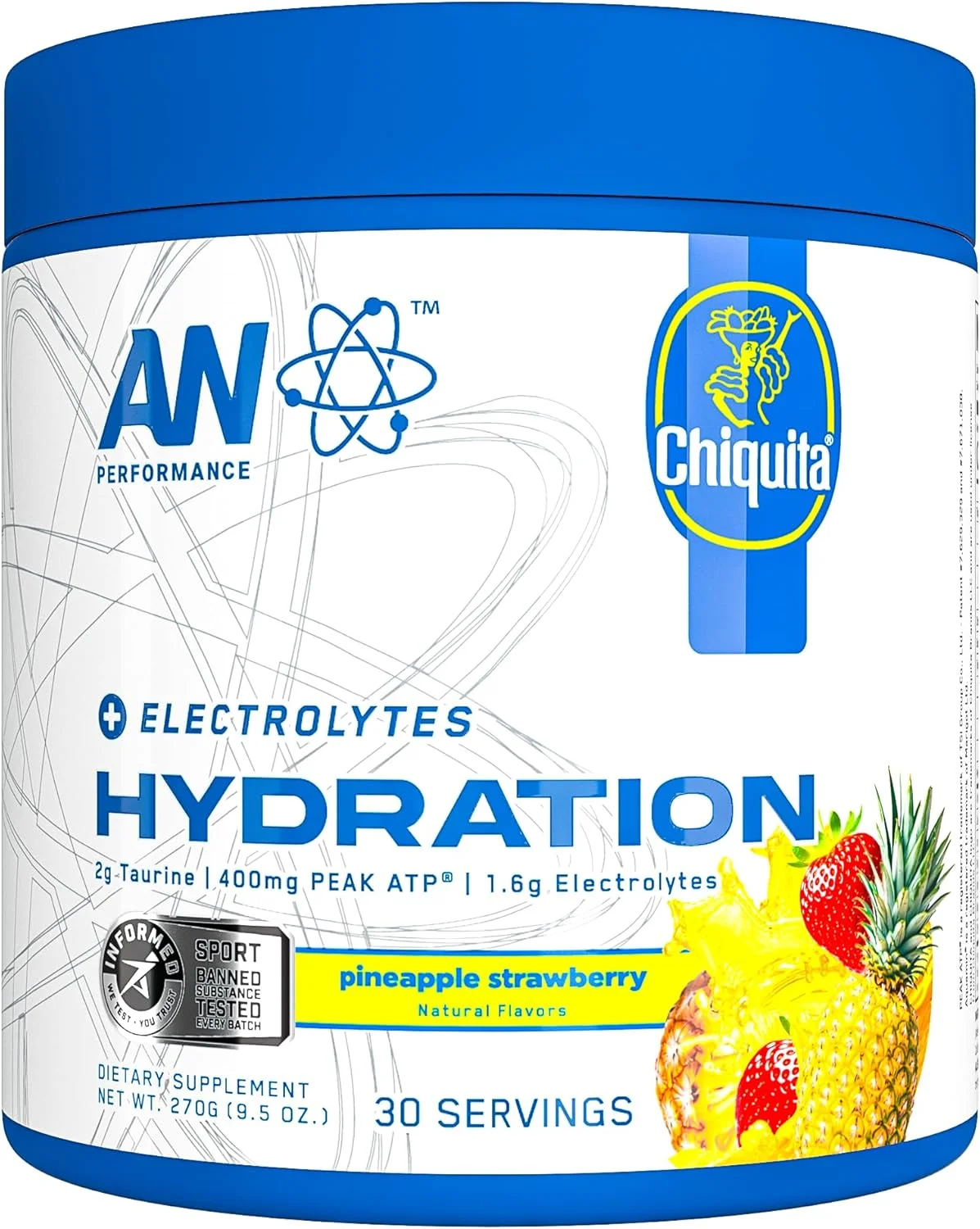 مخلوط نوشیدنی الکترولیت عملکردی | پودر آبرسان بدون شکر | منیزیم + کلسیم + پتاسیم | توت فرنگی آناناس | 30 سروینگ