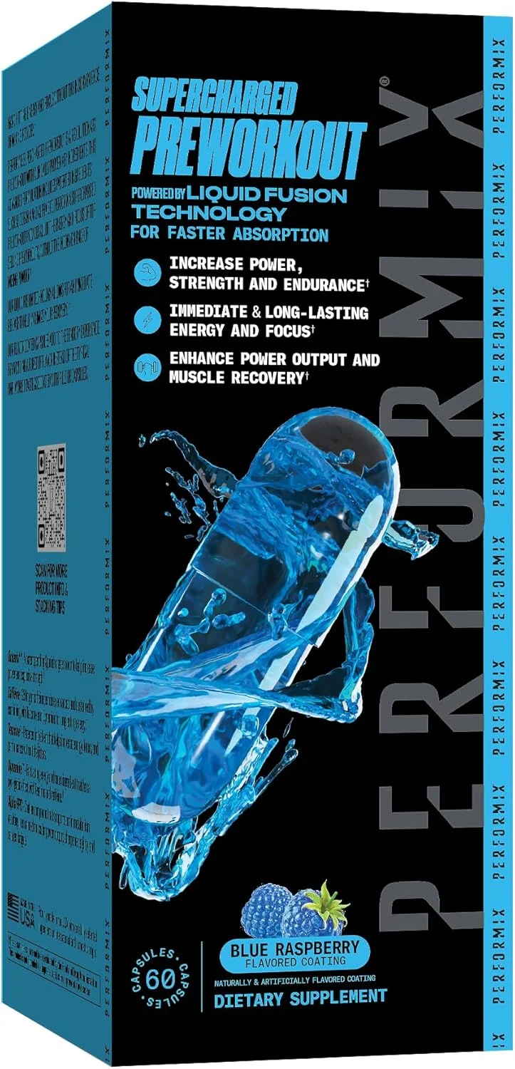 مکمل پیش از تمرین فوق العاده پرفورمیکس - انرژی پایدار، استقامت و تمرکز - حاوی Oceanix و Alpha GPC برای تمرینات سخت و بدنسازی (60 کپسول)