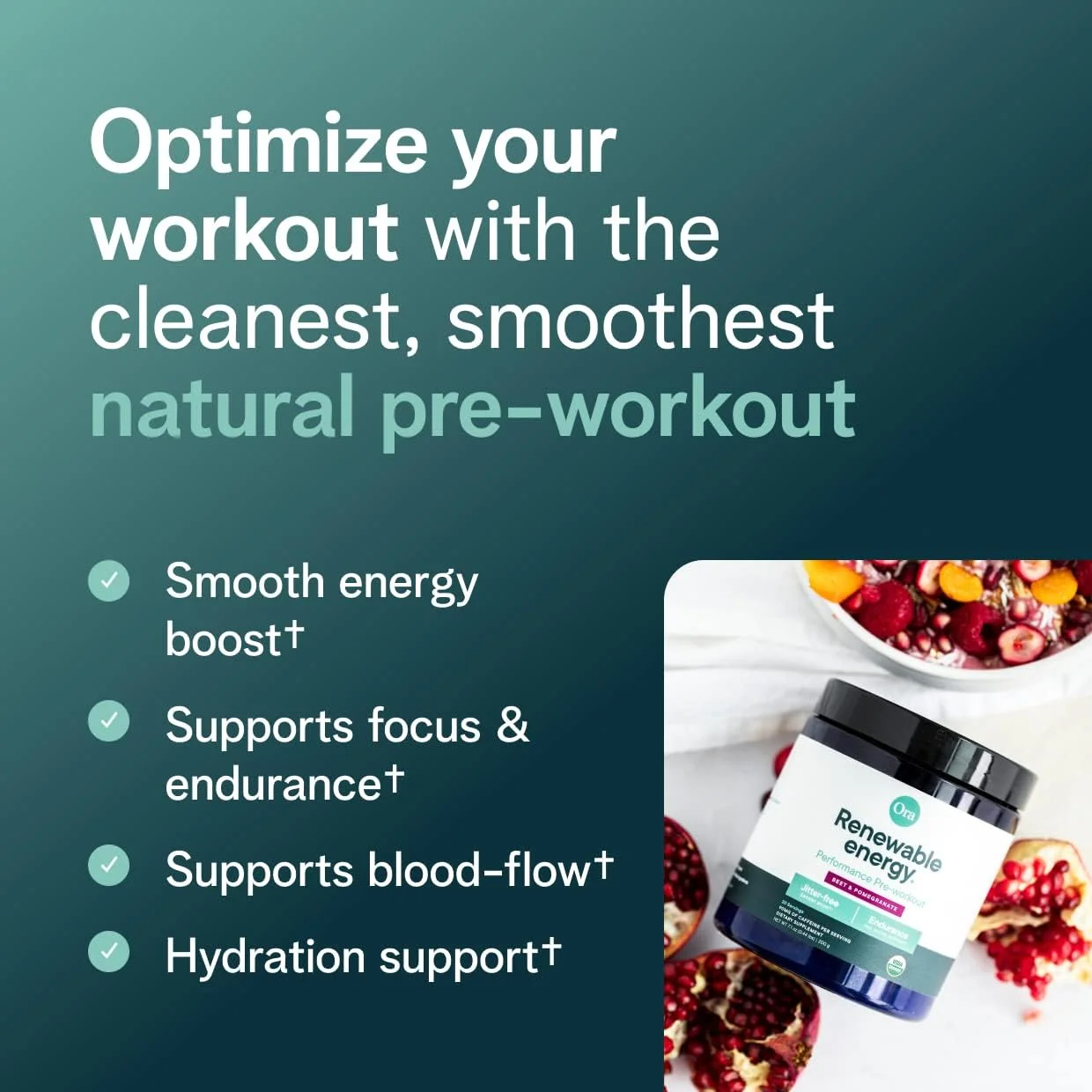 پودر انرژی زا ارگانیک اورا با طعم توت و چغندر - گواهی ارگانیک و گیاهی، بدون سویا، لبنیات و گلوتن - افزایش انرژی بدون لرزش برای خانم ها و آقایان، 20 سروینگ