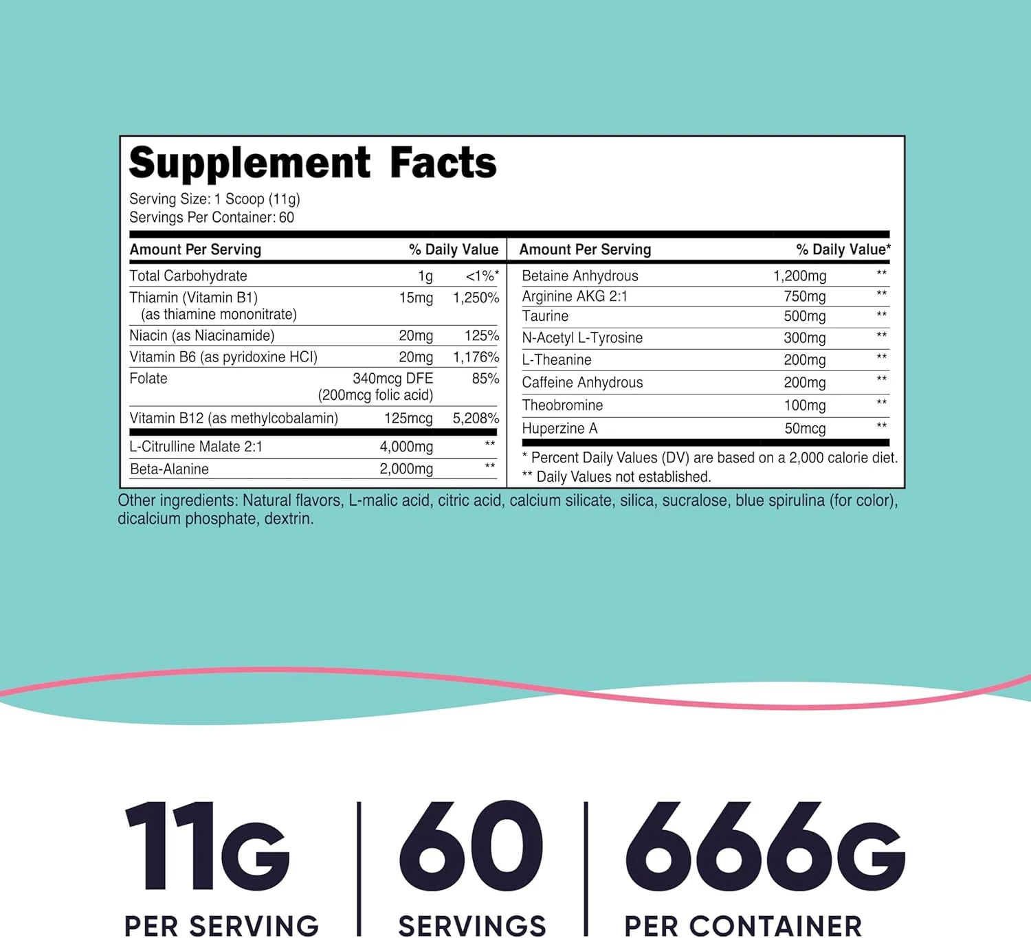 پودر قبل از تمرین نوتری‌کاست برای بانوان، طعم تمشک آبی، 60 سروینگ