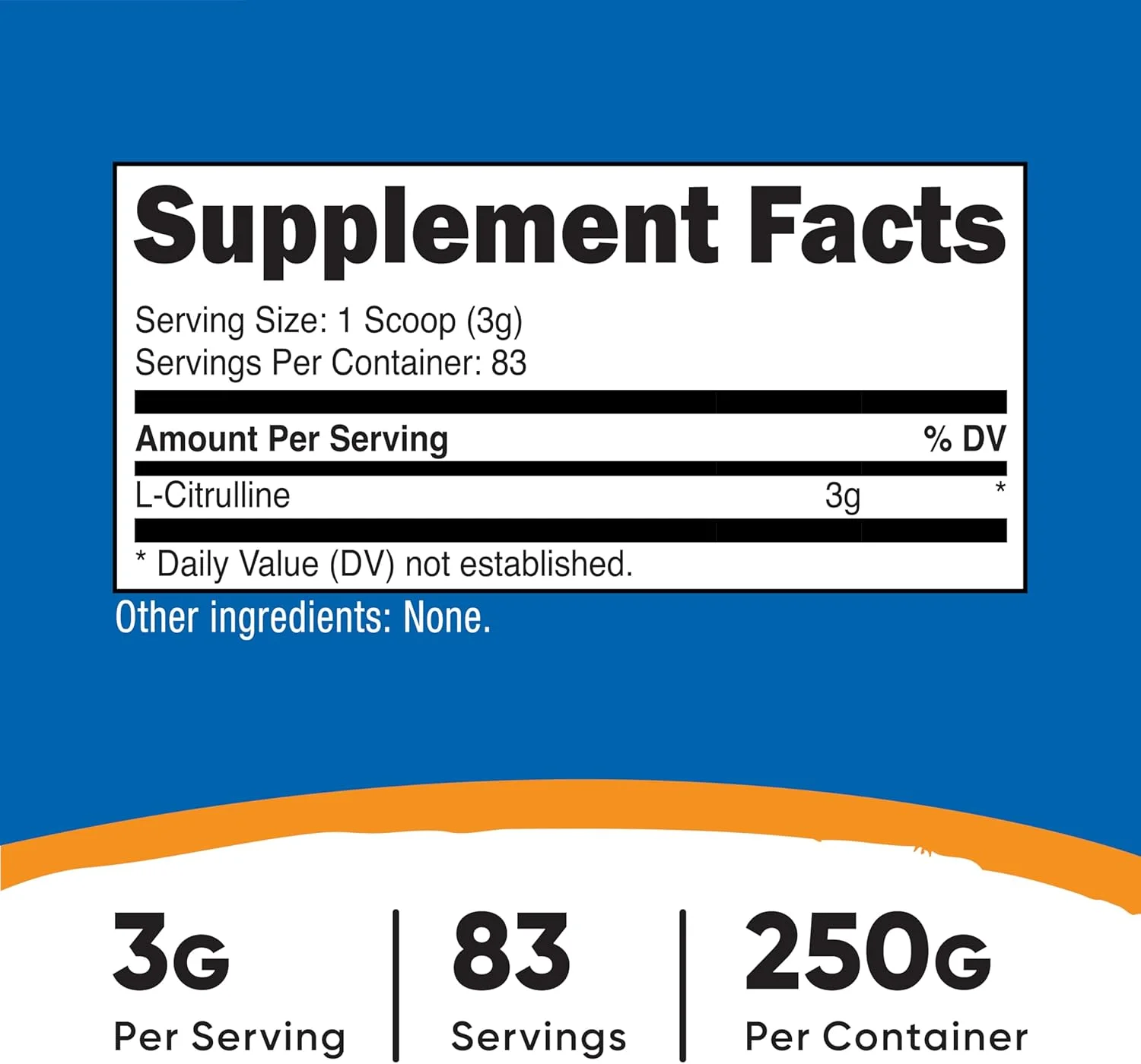 پودر ال-سیترولین خالص نوتری‌کاست (پایه) 250 گرم