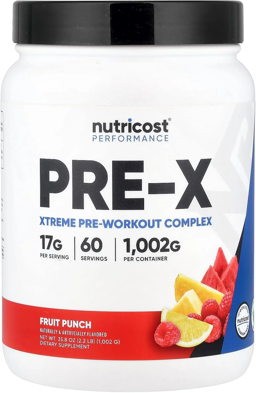پودر کمپلکس قبل از تمرین Nutricost Pre-X Xtreme، پانچ میوه، 60 سروینگ، گیاهی، غیر GMO و بدون گلوتن
