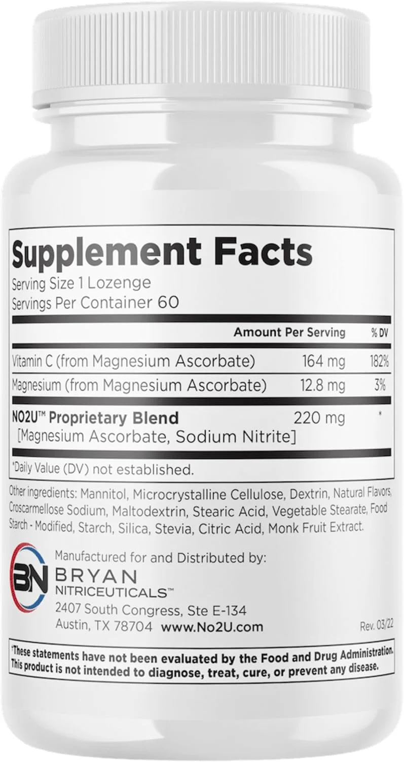 برایان نیتریسوتیکالز - مکمل های اکسید نیتریک طبیعی برای آقایان و بانوان - تقویت گردش خون، اکسیژن رسانی و انتقال مواد مغذی، پشتیبانی از تندرستی روزانه - بدون گلوتن یا لبنیات - 60 قرص مکیدنی گیاهی