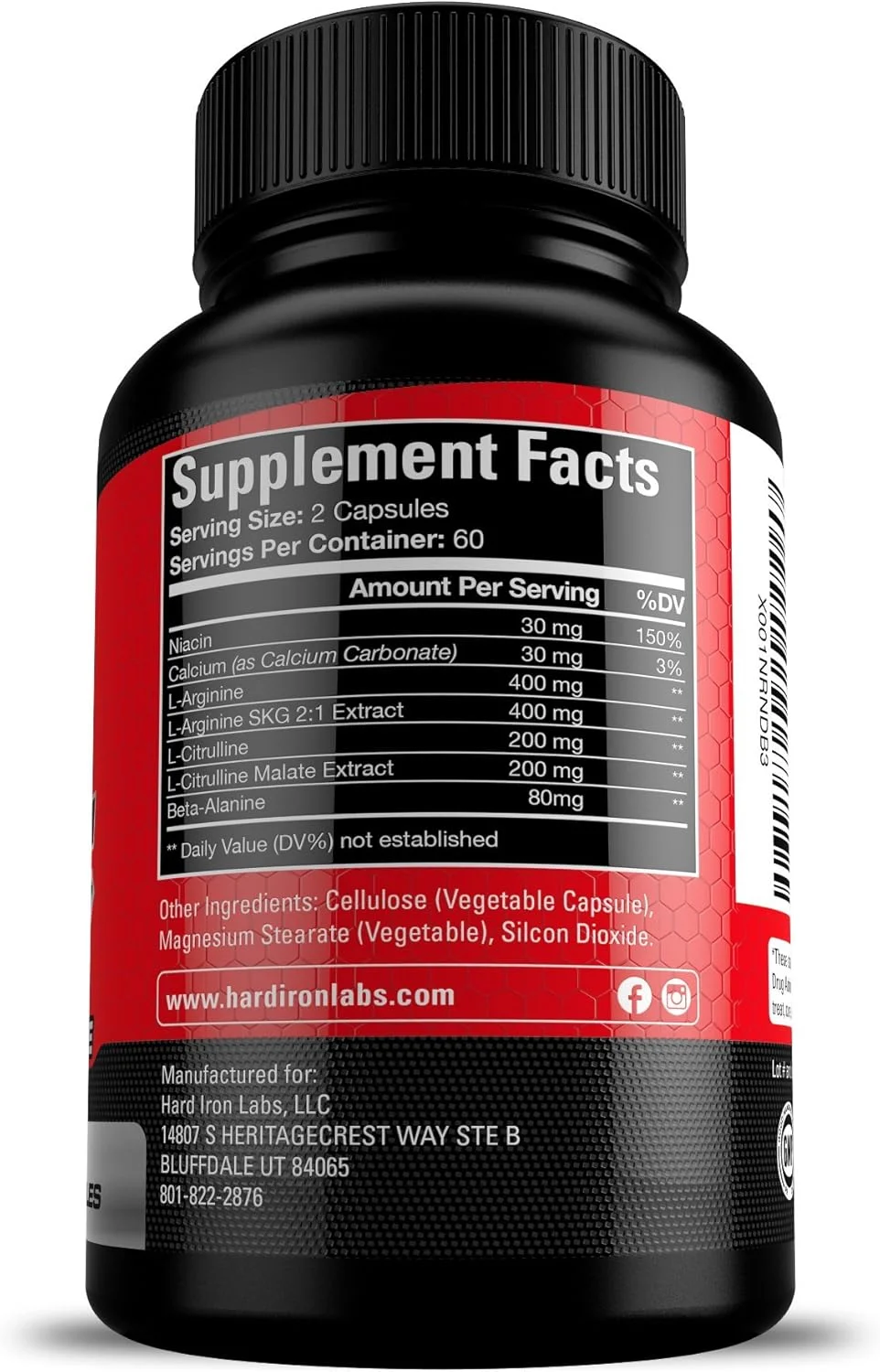 تقویت کننده اکسید نیتریک با ال-آرژنین، ال-سیترولین، بتا آلانین، AAKG - غیر GMO، بدون گلوتن، وگان - مکمل قبل از تمرین برای رشد عضلات، استقامت، انرژی، پمپ و افزایش جریان خون - 120 کپسول