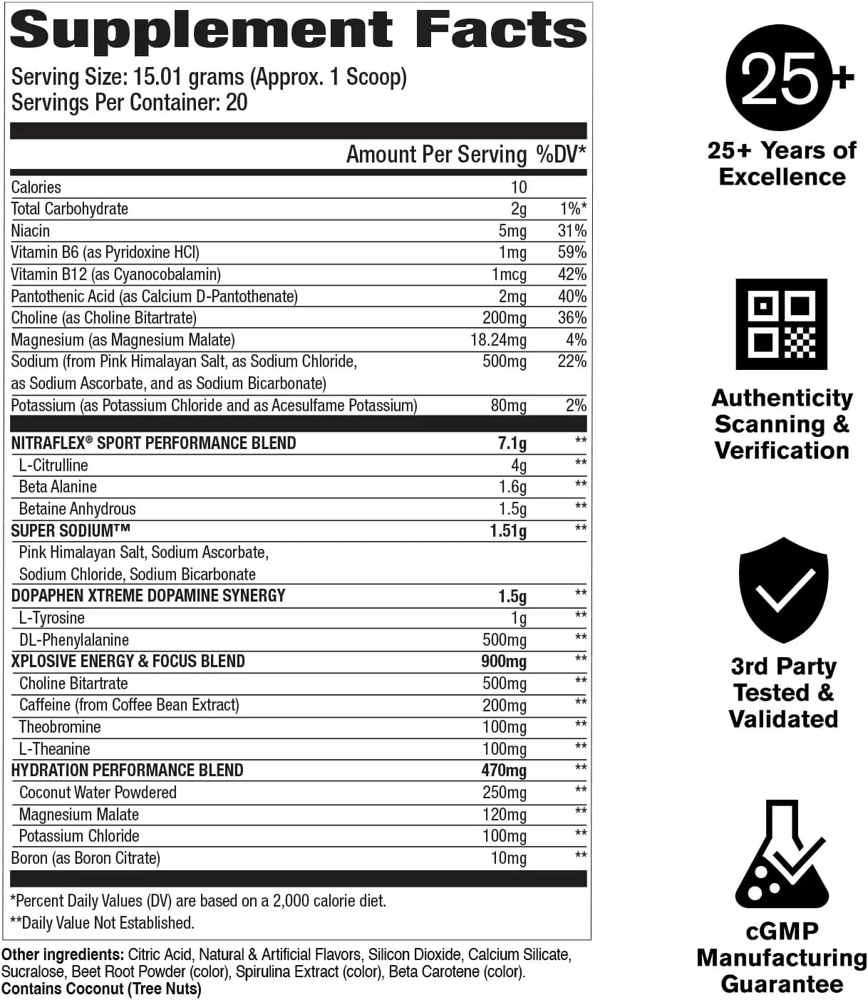 پودر مکمل ورزشی نیترافلکس اسپورت با طعم انگور پشمک، تست شده برای مواد ممنوعه، سیترولین، بتائین، الکترولیت ها، آبرسانی، بورون، برای آقایان و بانوان، 20 سروینگ