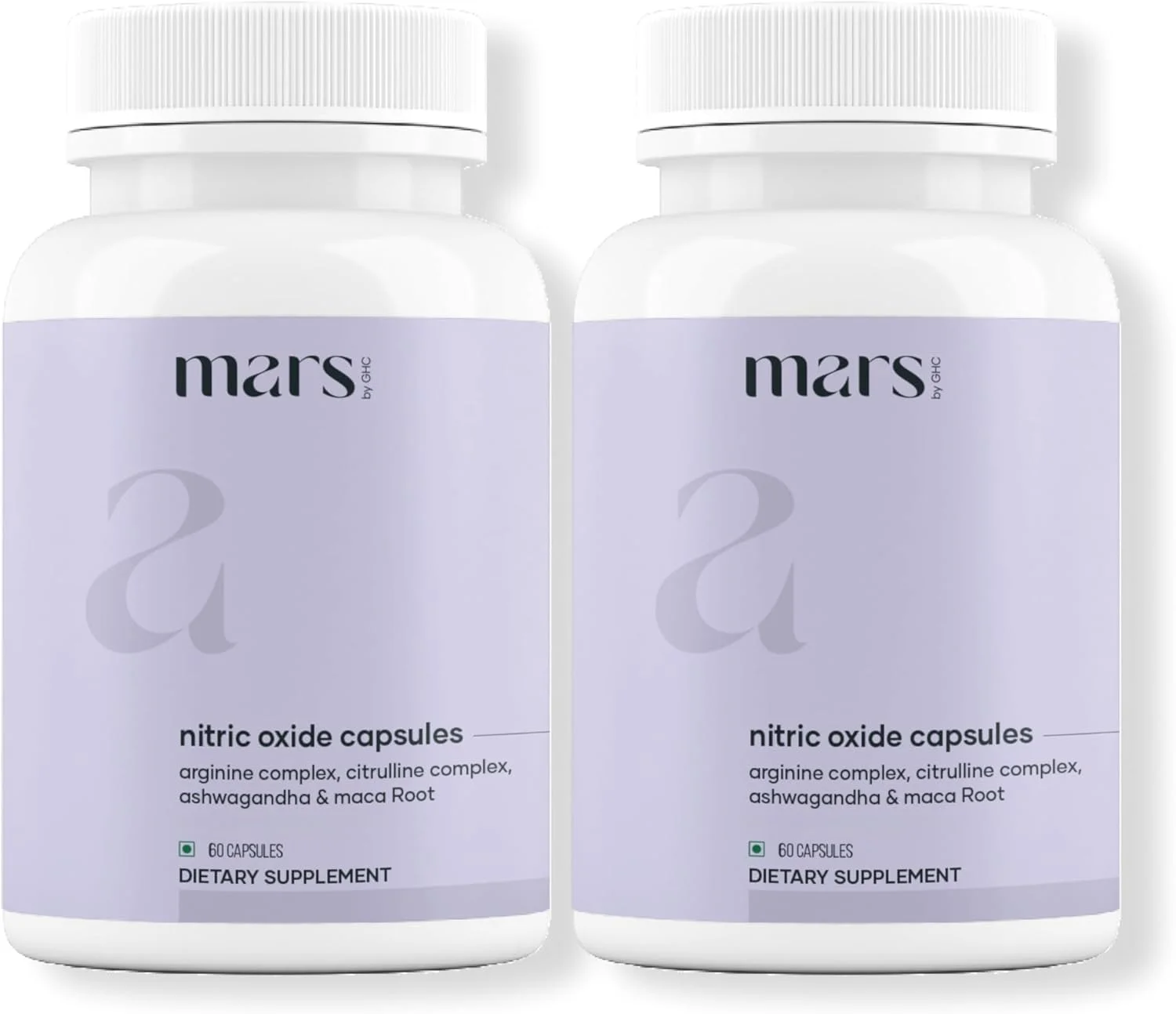 کپسول های اکسید نیتریک مارس بای جی اچ سی - بسته 2 عددی | فرموله شده با ال-آرژنین، ال-سیترولین و مخلوط آداپتوژن | پشتیبانی از انرژی، گردش خون سالم و ریکاوری عضلات | 120 کپسول