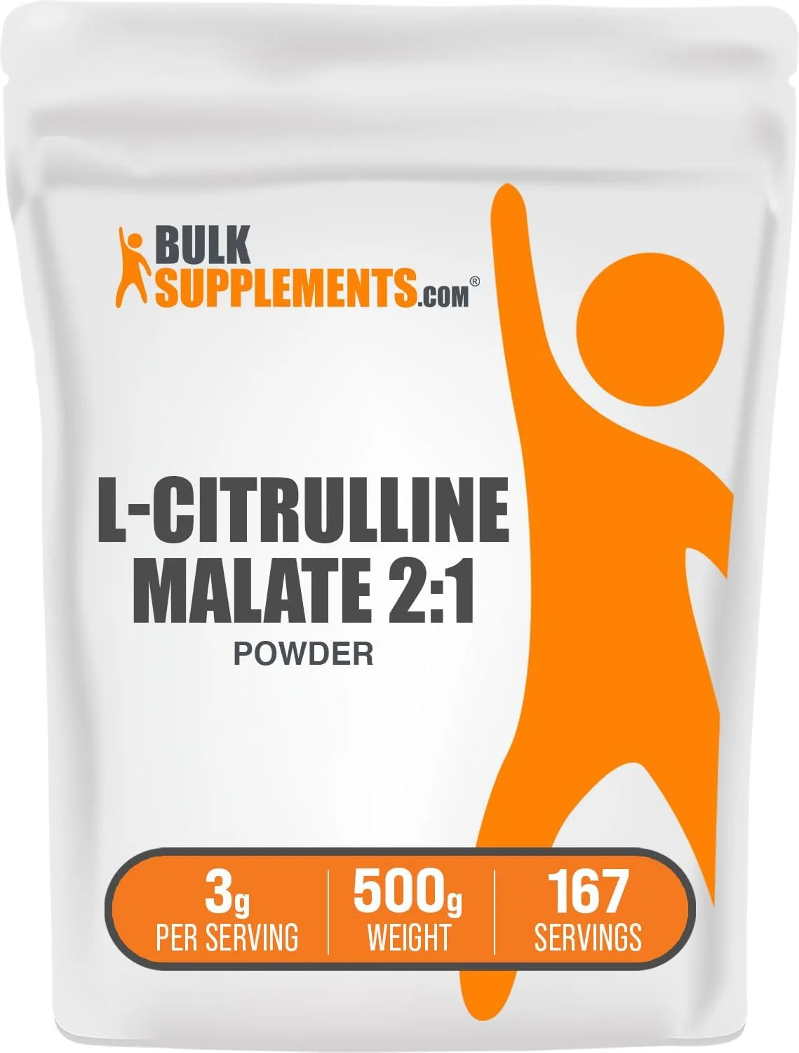 پودر ال-سیترولین مالات 2:1 BulkSupplements.com - تقویت اکسید نیتریک، مکمل سیترولین مالات - بدون طعم و بدون گلوتن - 3 گرم در هر وعده، 500 گرم (1.1 پوند) (بسته 1 عددی)