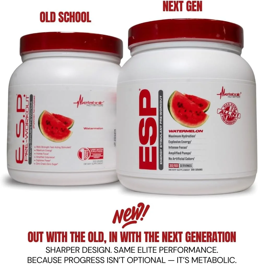 متابولیک نوتریشن - ای اس پی - مکمل قبل از تمرین محرک، مکمل قبل و حین تمرین، انرژی و استقامت محرک، طبیعی و ایمن، انرژی بالا، تمرکز ذهنی، سیب سبز، 300 گرم (90 سروینگ)