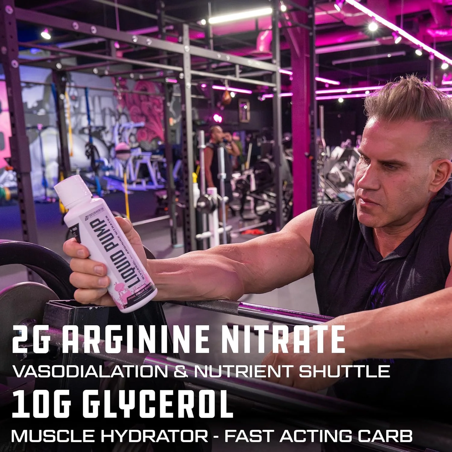 پمپ مایع - گلیسرول و نیترات آرژنین برای پمپ بهینه، مکمل قبل از تمرین مایع، بدون کافئین، بدون محرک، برای انرژی، عملکرد و تقویت کننده اکسید نیتریک | طعم آدامس میوه ای صورتی