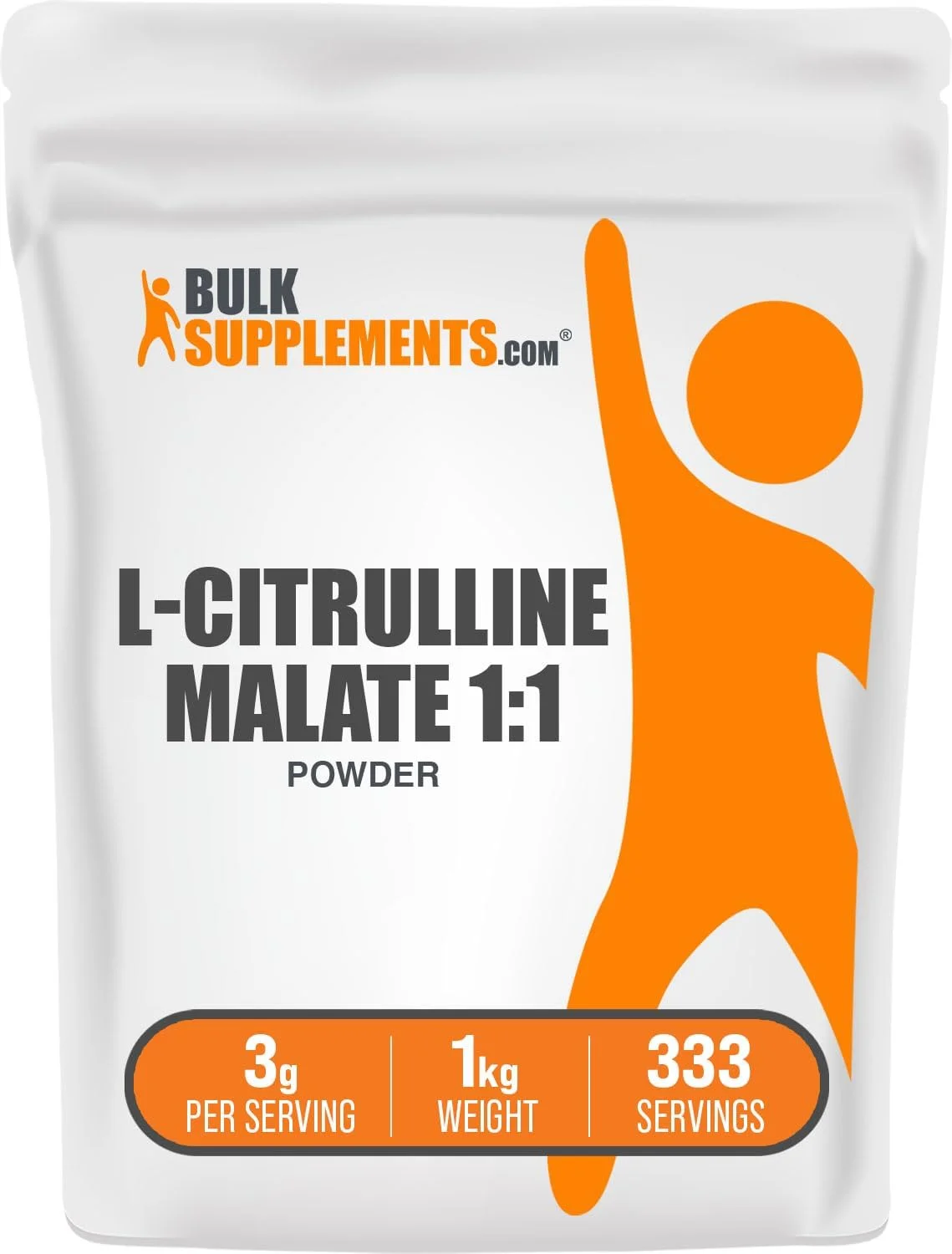 پودر ال-سیترولین مالات 1:1 BulkSupplements.com - پودر سیترولین، مکمل آمینو اسید - بدون طعم و گلوتن - 3 گرم در هر وعده، 1 کیلوگرم (2.2 پوند) (بسته 1 عددی)