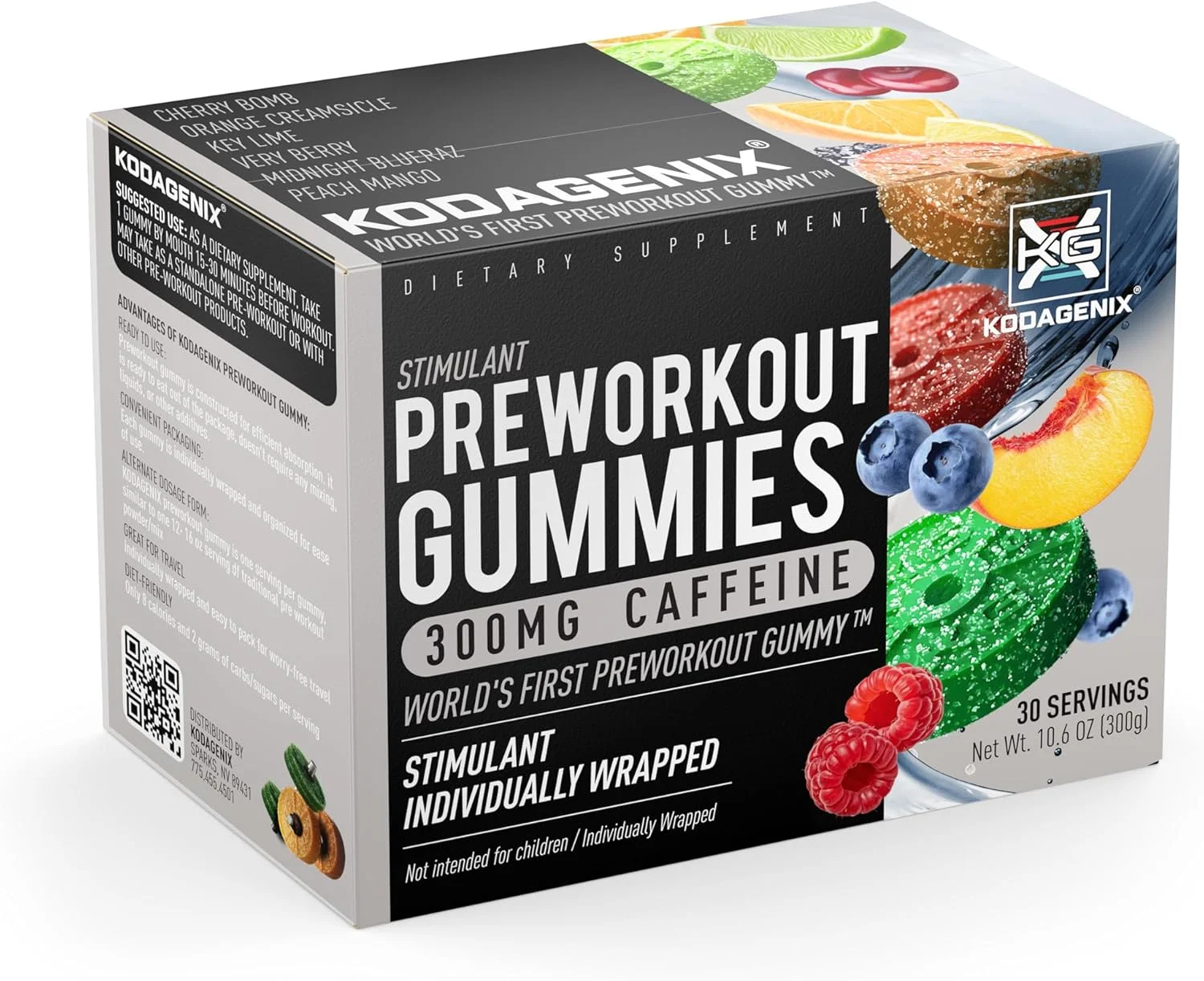 پاستیل های قبل از تمرین کوداژنیکس برای مردان و زنان با کافئین، ال-سیترولین و بتا آلانین - اولین پاستیل قبل از تمرین در جهان - محرک قوی قبل از تمرین برای مردان و زنان - ساخت ایالات متحده آمریکا - 30 سروینگ