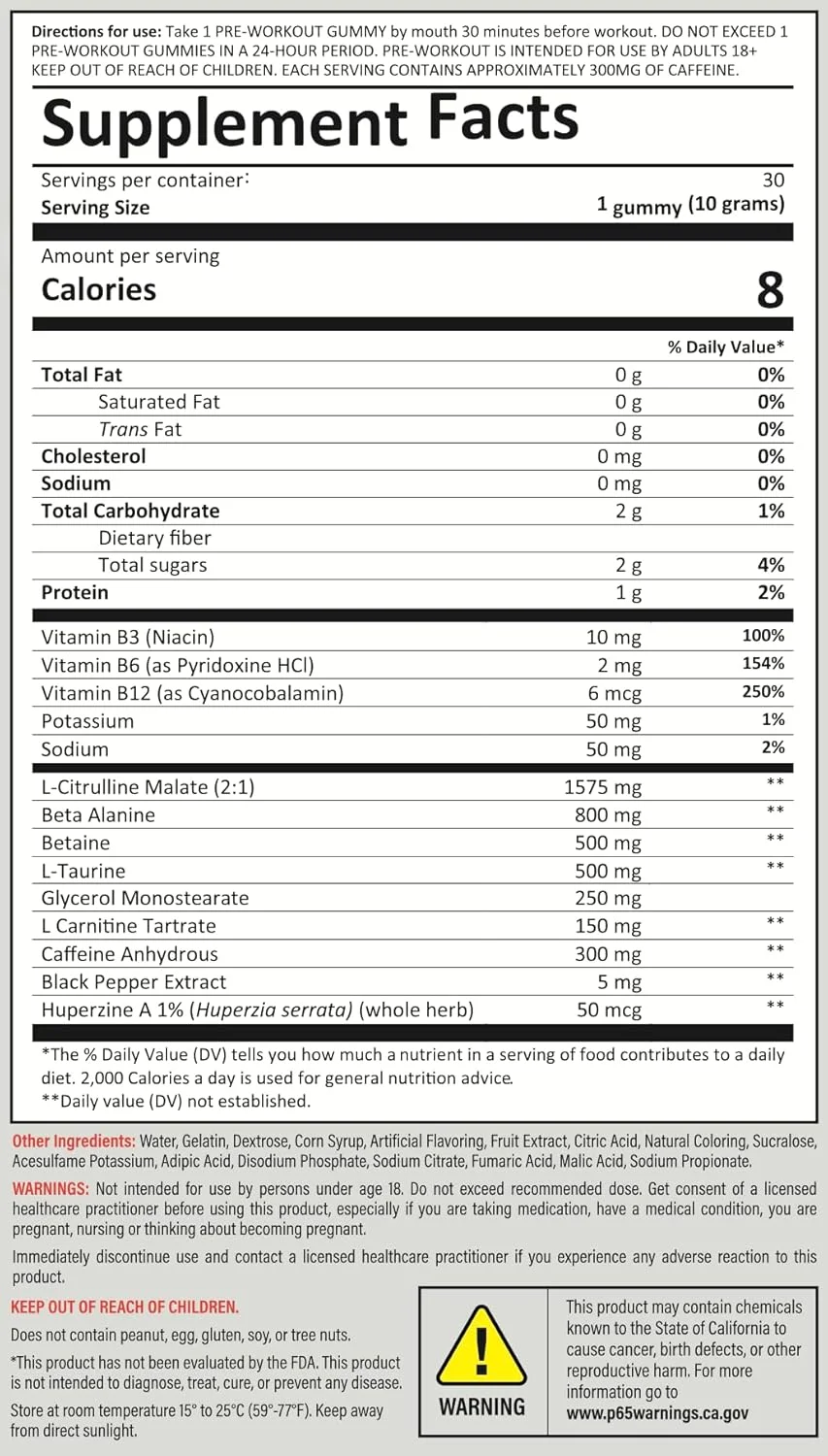 پاستیل های قبل از تمرین کوداژنیکس برای مردان و زنان با کافئین، ال-سیترولین و بتا آلانین - اولین پاستیل قبل از تمرین در جهان - محرک قوی قبل از تمرین برای مردان و زنان - ساخت ایالات متحده آمریکا - 30 سروینگ