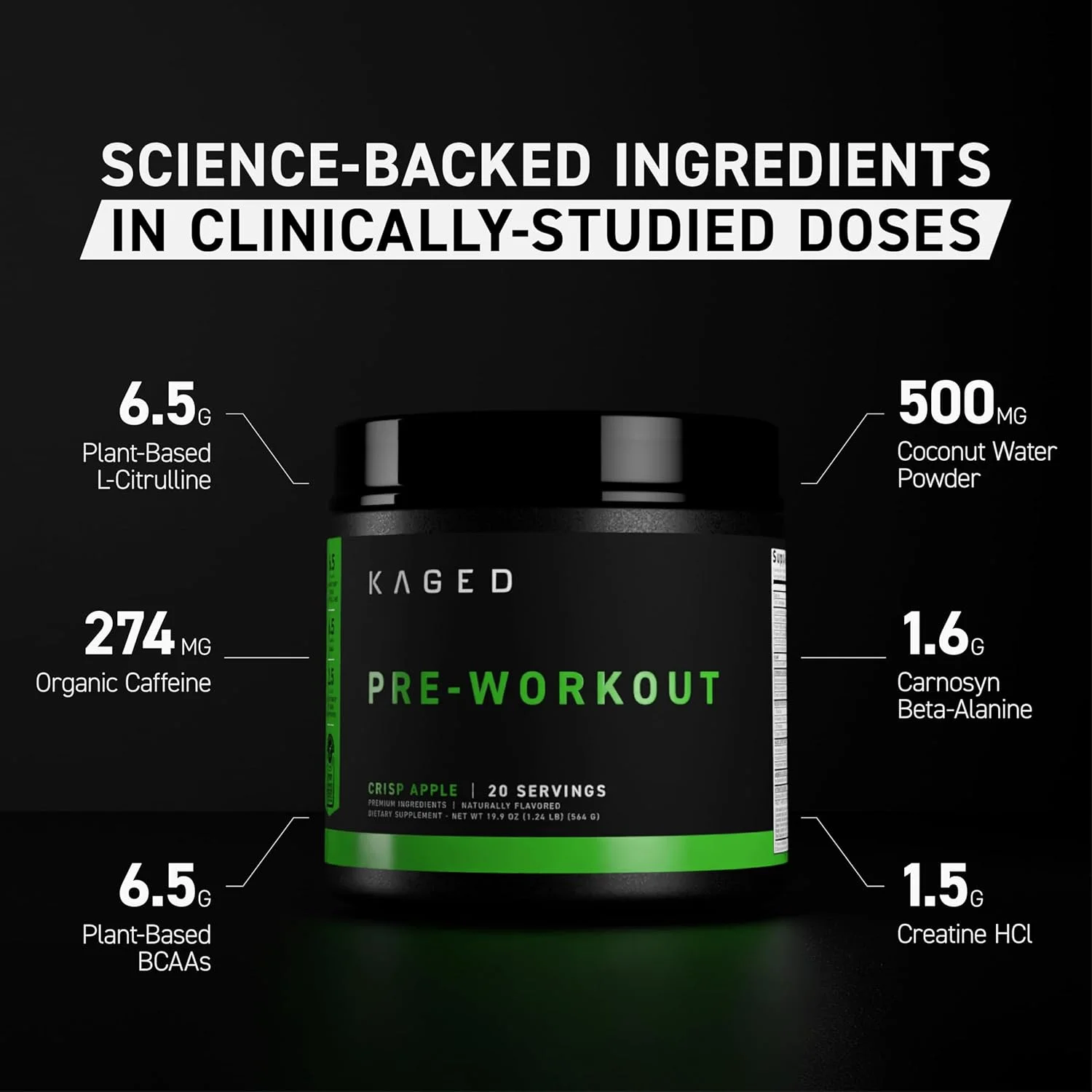 پودر مکمل قبل از تمرین کیجِد اورجینال | پانچ میوه | مکمل قبل از تمرین حاوی کراتین، بتا آلانین، ال-سیترولین، بی سی ای ای | 274 میلی گرم کافئین ارگانیک | مکمل های قبل از تمرین برای مردان و زنان | 20 سروینگ