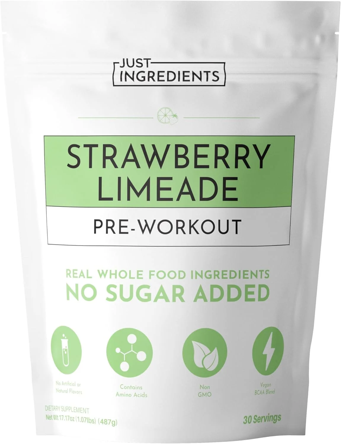 مکمل قبل از تمرین با طعم توت فرنگی لیمویی | 30 سروینگ | 150 میلی گرم کافئین در هر سروینگ | تهیه شده با مواد اولیه واقعی | بدون گلوتن | بدون شیرین کننده های مصنوعی، رنگ و مواد نگهدارنده | پشتیبانی از انرژی و ریکاوری