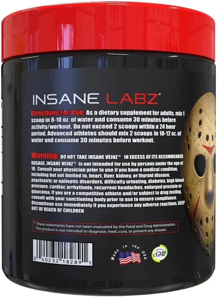 پودر افزایش دهنده نیتریک اکسید بدون محرک Insane Labz Insane Veinz، حاوی سولفات آگماتین و بتائین بی آب، افزایش عروق خونی، 35 سروینگ، انگور پودر افزایش دهنده نیتریک اکسید بدون محرک Insane Labz Insane Veinz، حاوی سولفات آگماتین و بتائین بی آب، افزایش عروق خونی، 35 سروینگ، انگور