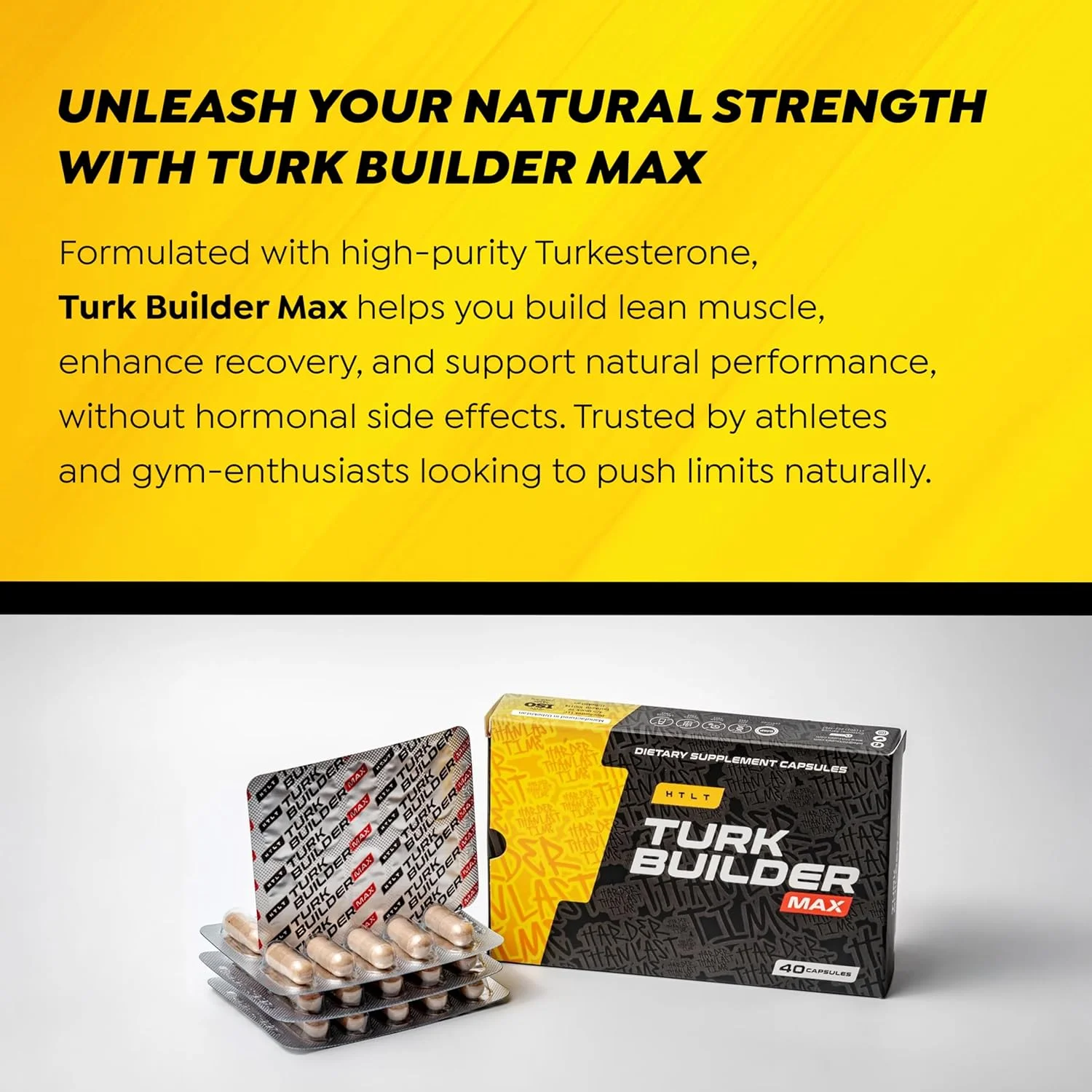 HTLT Turk Builder MAX، مکمل غذایی، 40 کپسول، بسته بندی بلیستر