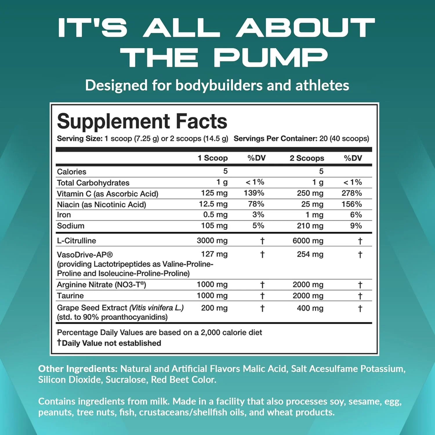 مکمل قبل از تمرین بدون محرک گرانیت نوتریشن Vaso Blast - پشتیبانی از نیتریک اکسید بدون محرک برای پمپ، فیزیک بدنی و ظرفیت عضلانی - پرتقال خونی (290 گرم)